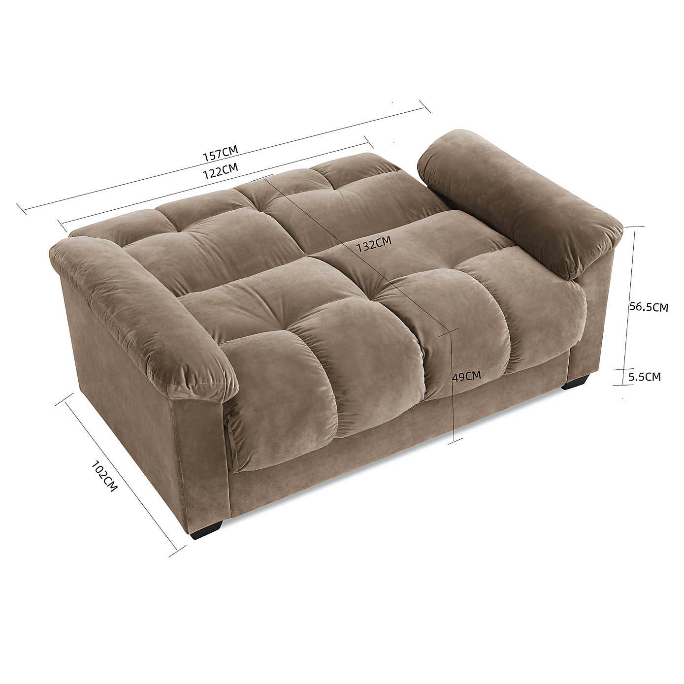 Margo Velvet 2 Seater Sofa Bed