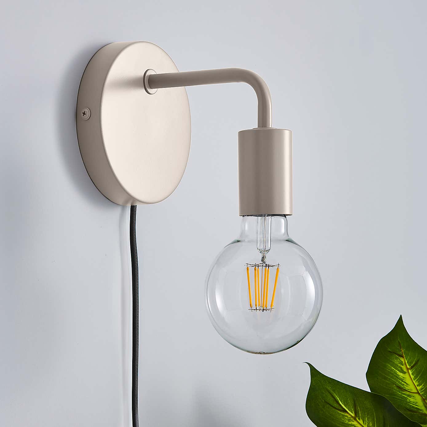 Grey Koppla Plug-in Wall Light