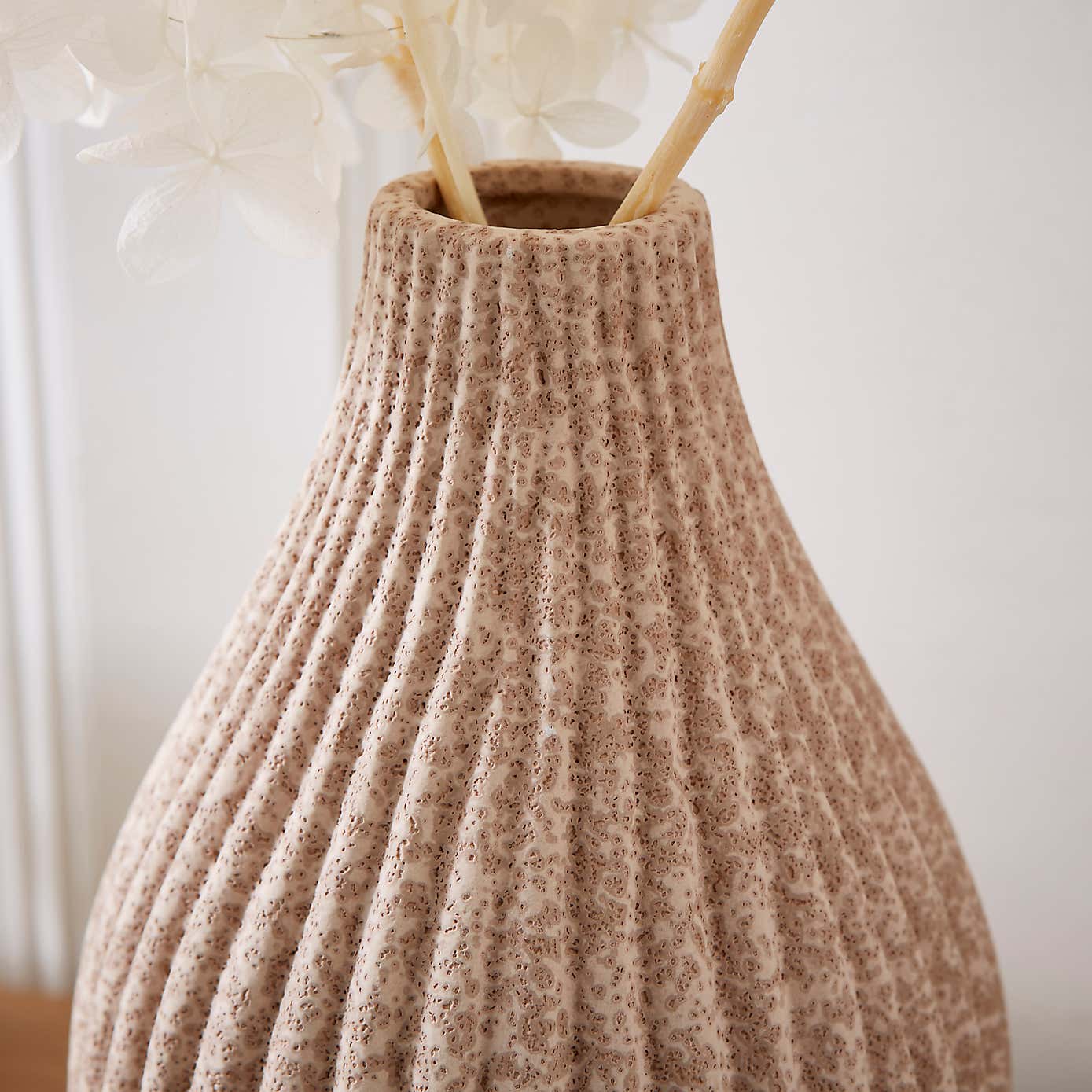 Ribbed Stone Bottle Vase