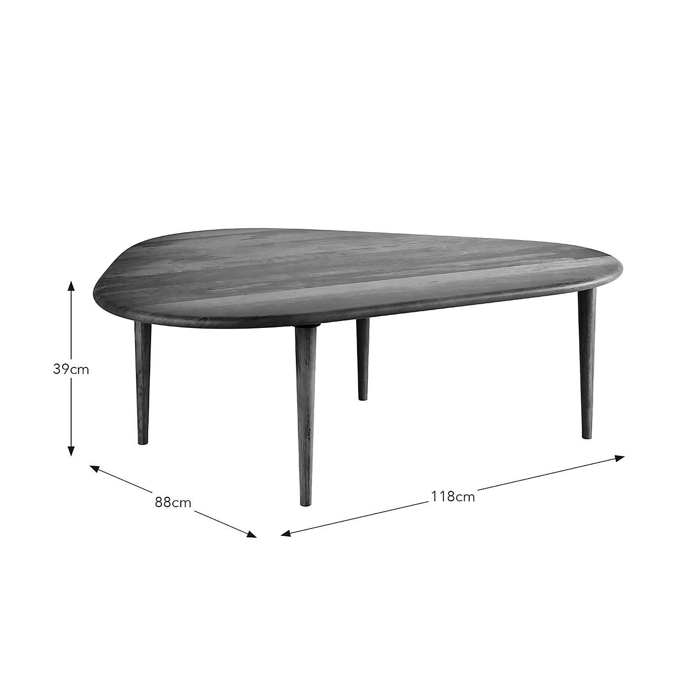 Lucas Large Coffee Table, Acacia Wood