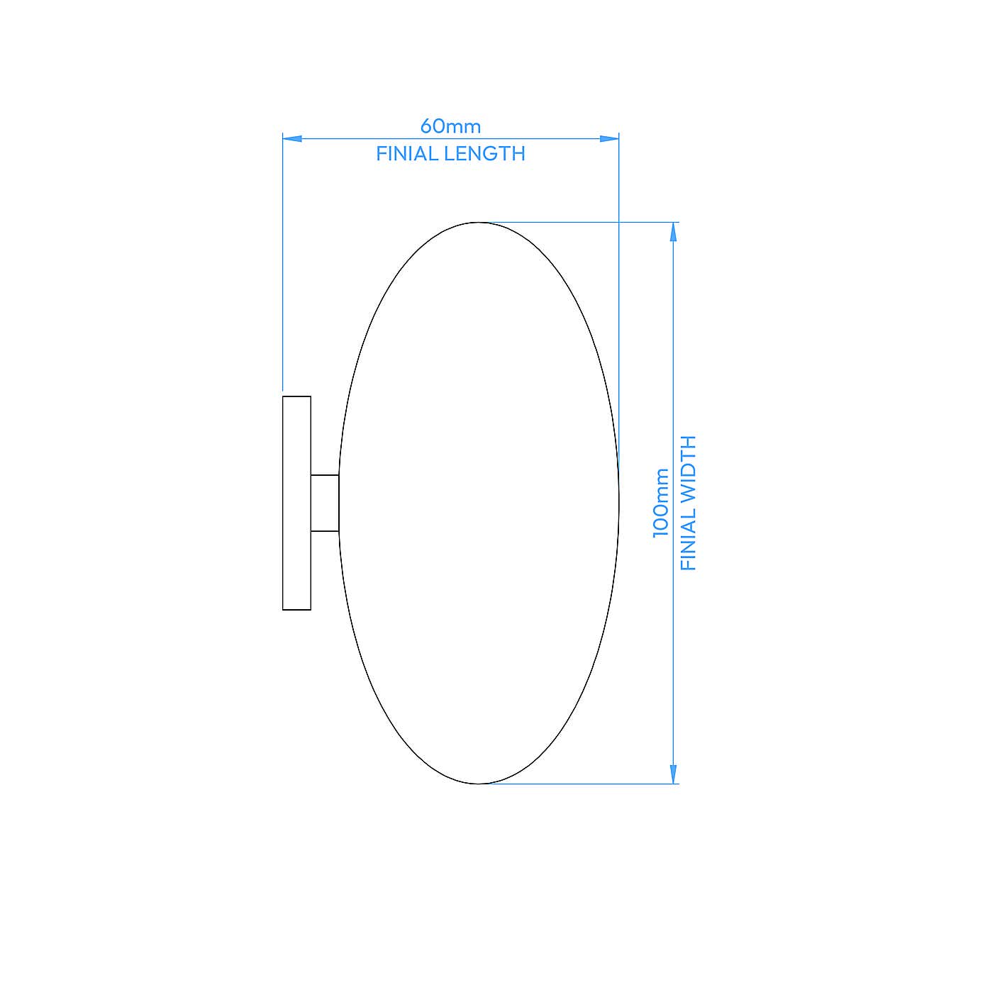 Pebble Fixed Metal Curtain Pole with Rings