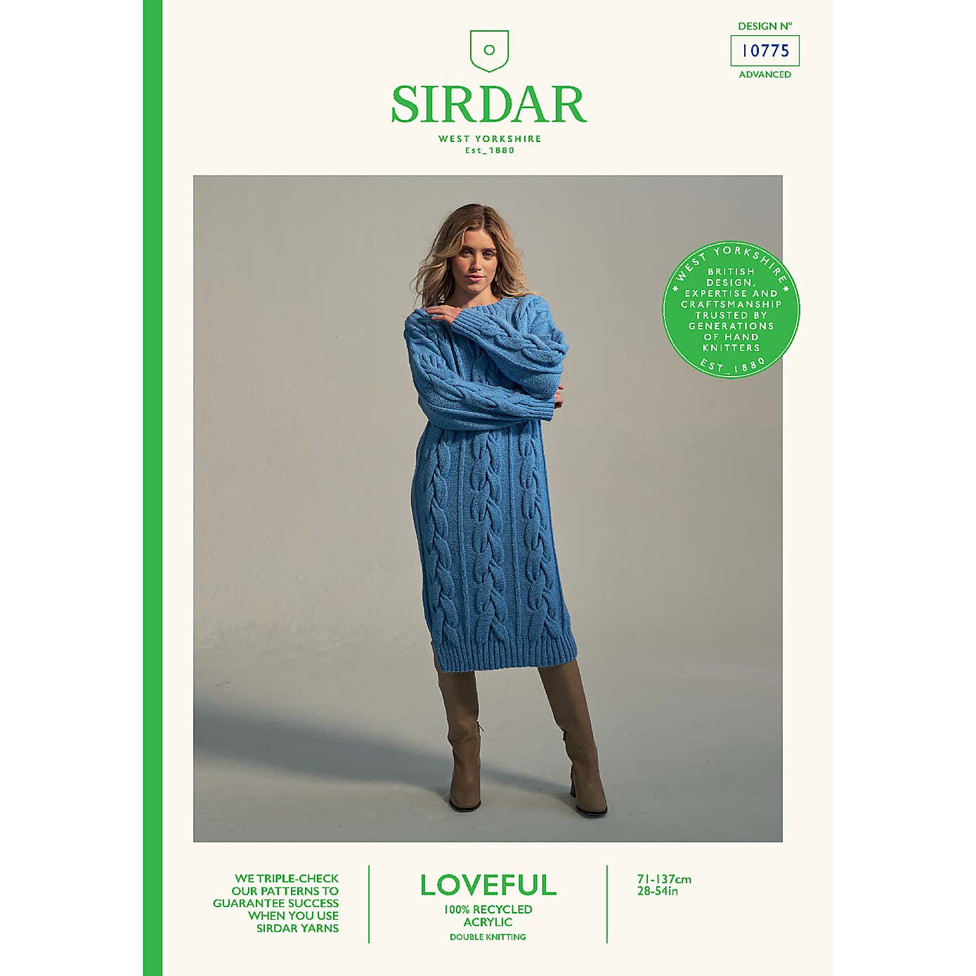 Sirdar Loveful Estuary Sweater Dress Pattern Leaflet