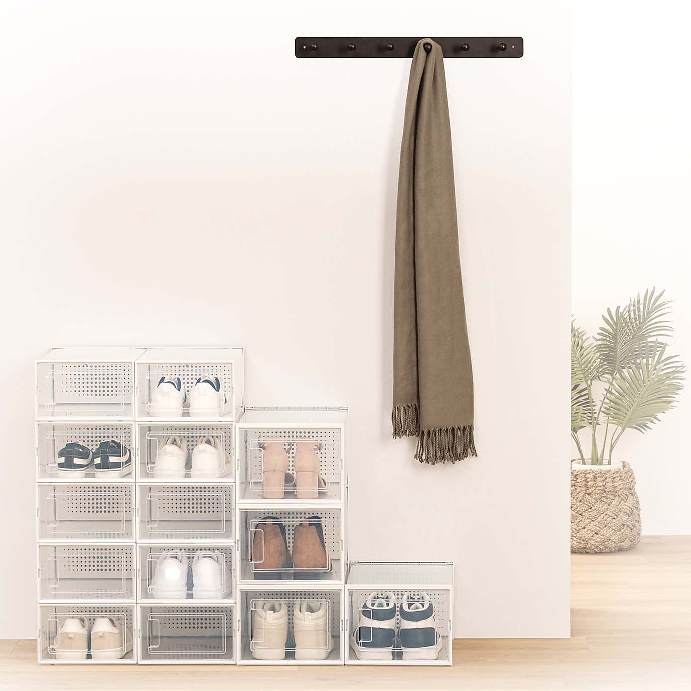 Stackable Set of 4 Clear Shoe Boxes