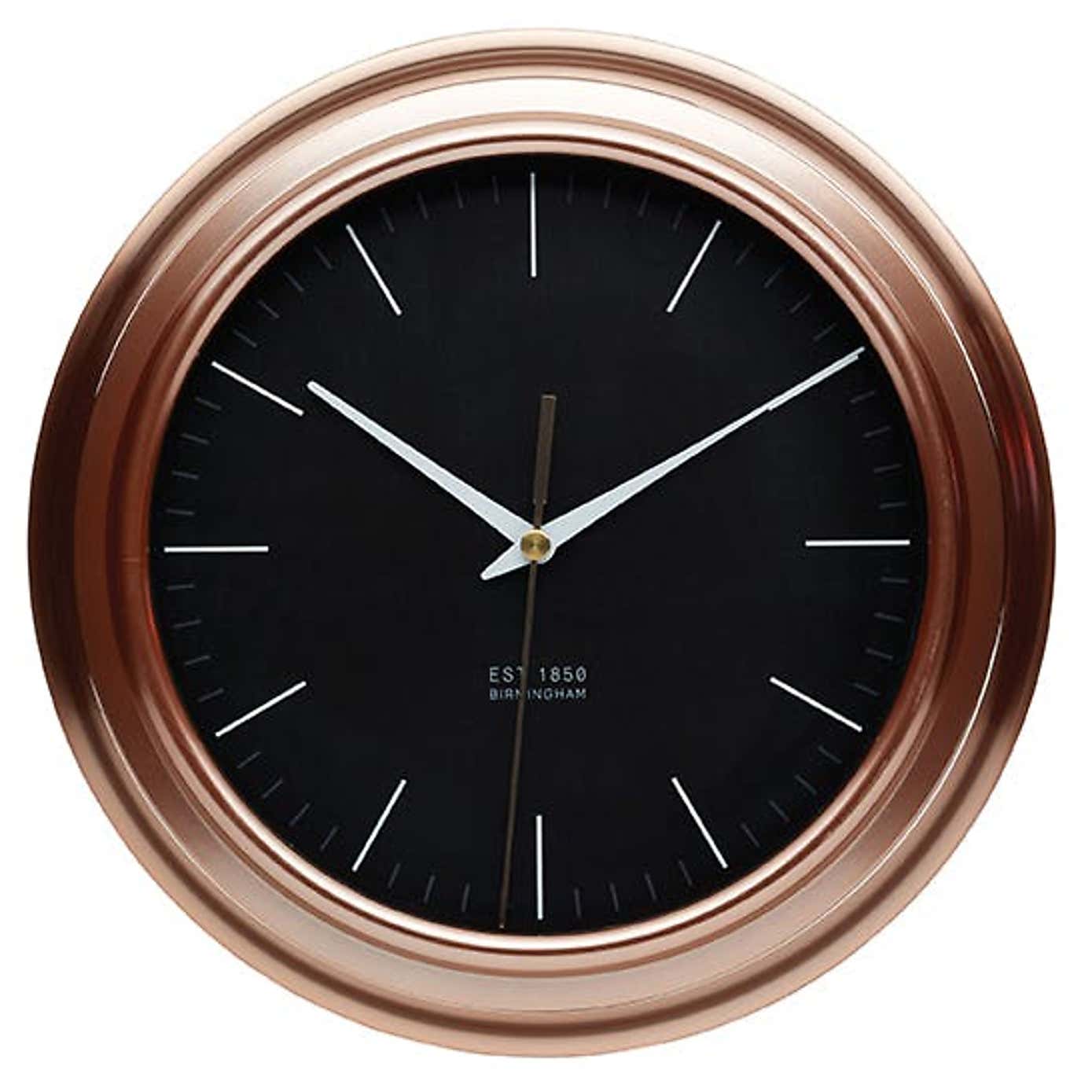 Copper-Effect Modern Analogue Wall Clock