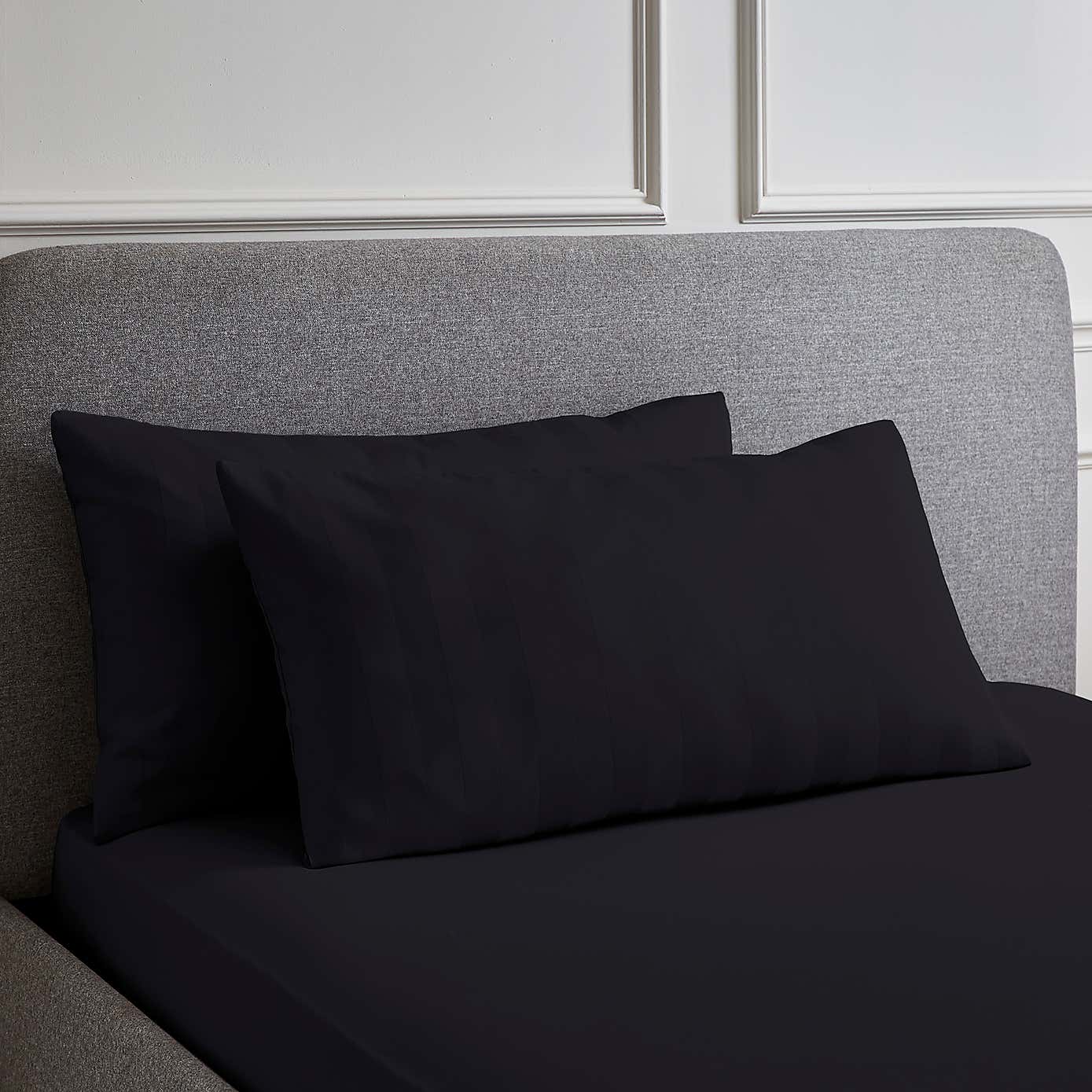 Hotel 230 Thread Count Sateen Stripe Large Standard Pillowcase Pair