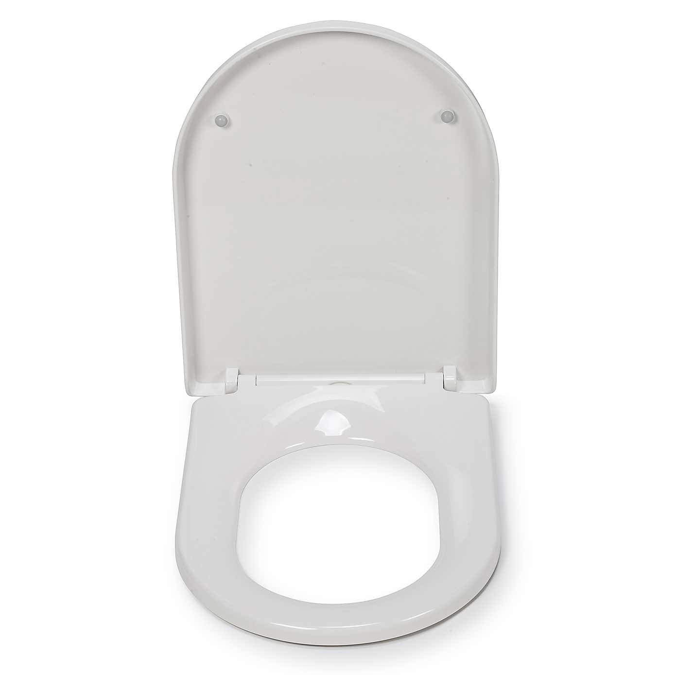 Croydex Telese White Stick-n-Lock D Shape Toilet Seat