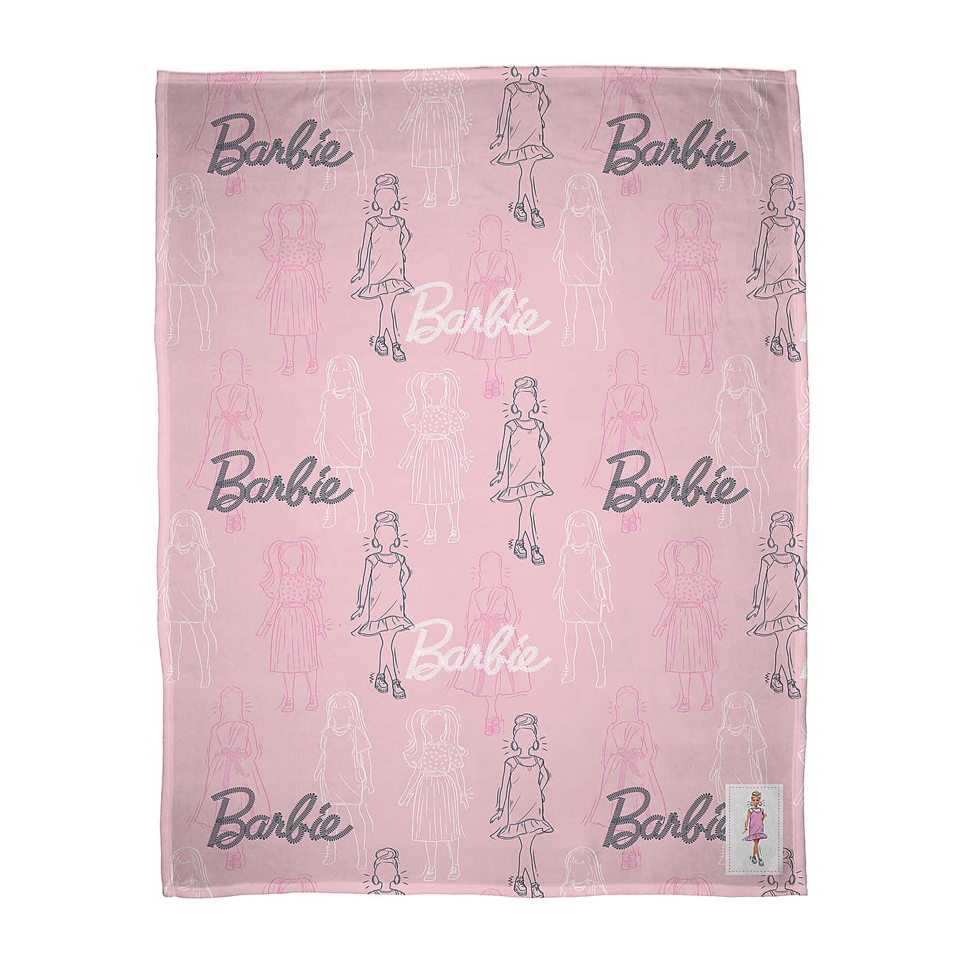 Barbie Figures Fleece Blanket