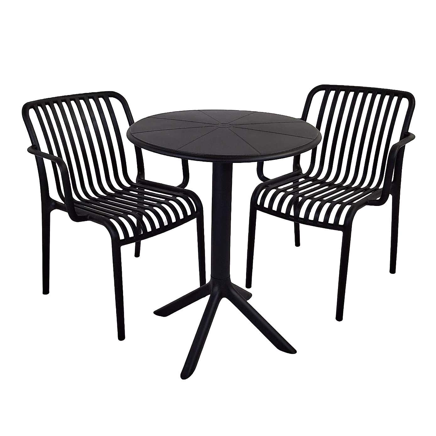 Modura Anders Round Bistro Table with 2 Alma Armchairs