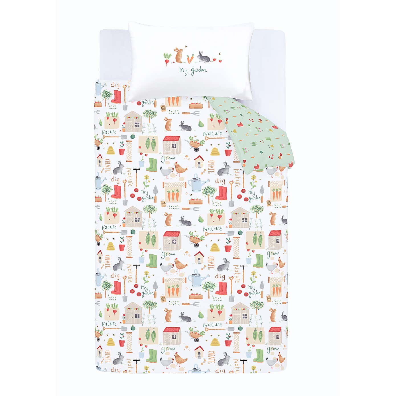 Catherine Lansfield My Allotment Polycotton Duvet Cover & Pillowcase Set