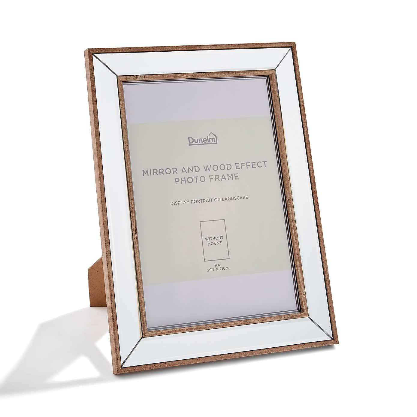 Mirror and Wood Effect Photo Frame