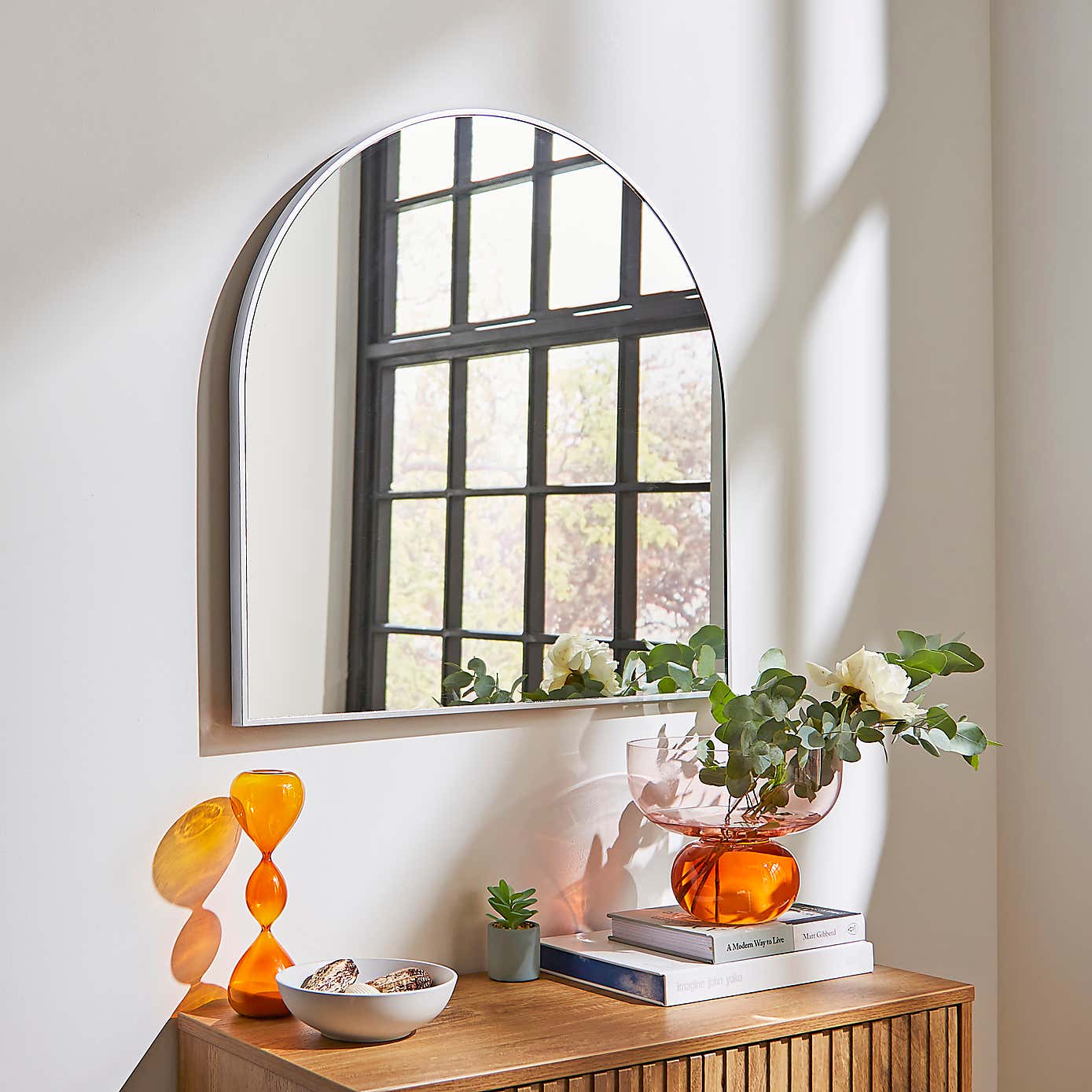 Essentials Arched Overmantel Wall Mirror