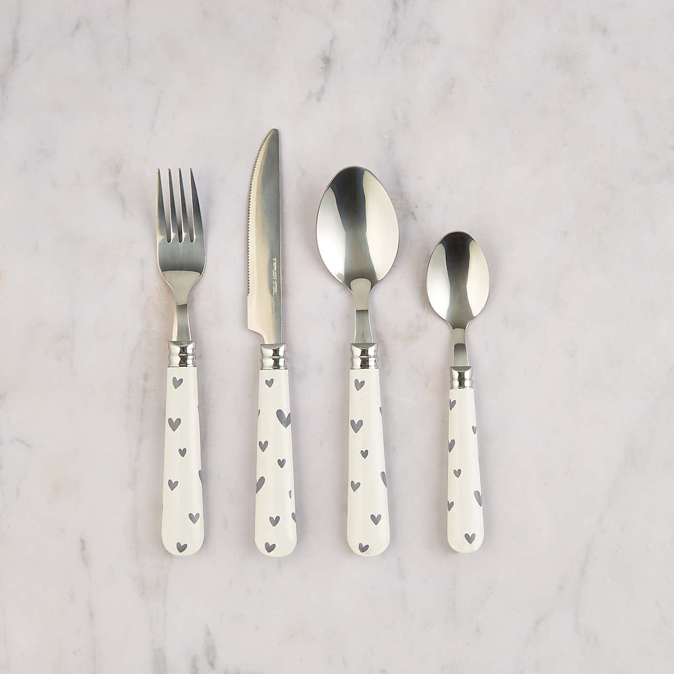 16 Piece Heart Cutlery Set