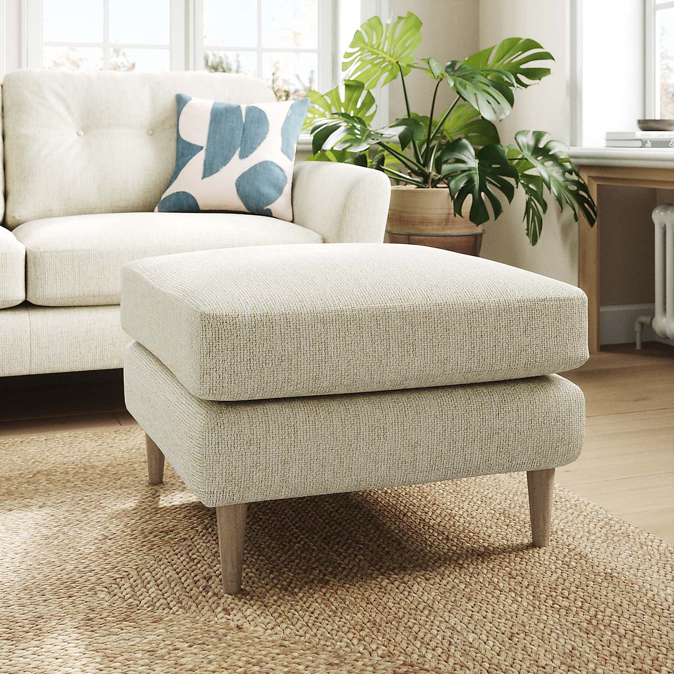 Sven Chunky Chenille Footstool