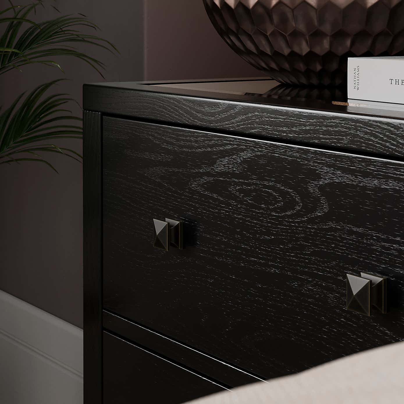 Malone Wide 2 Drawer Bedside Table, Natural