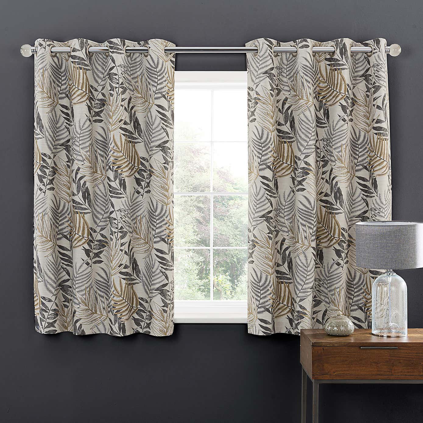 Leaf Jacquard Eyelet Curtains