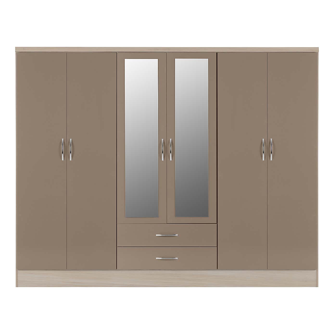 Nevada 6 Door 2 Drawer Wardrobe