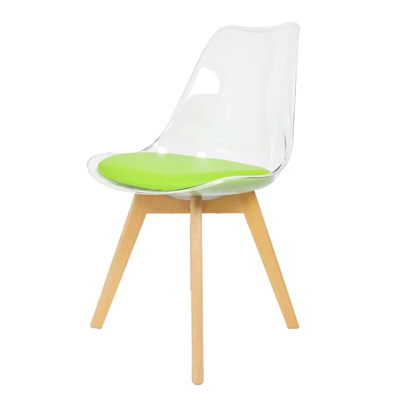 Fusion Living Soho Clear Plastic Dining Chair with Squared Legs
