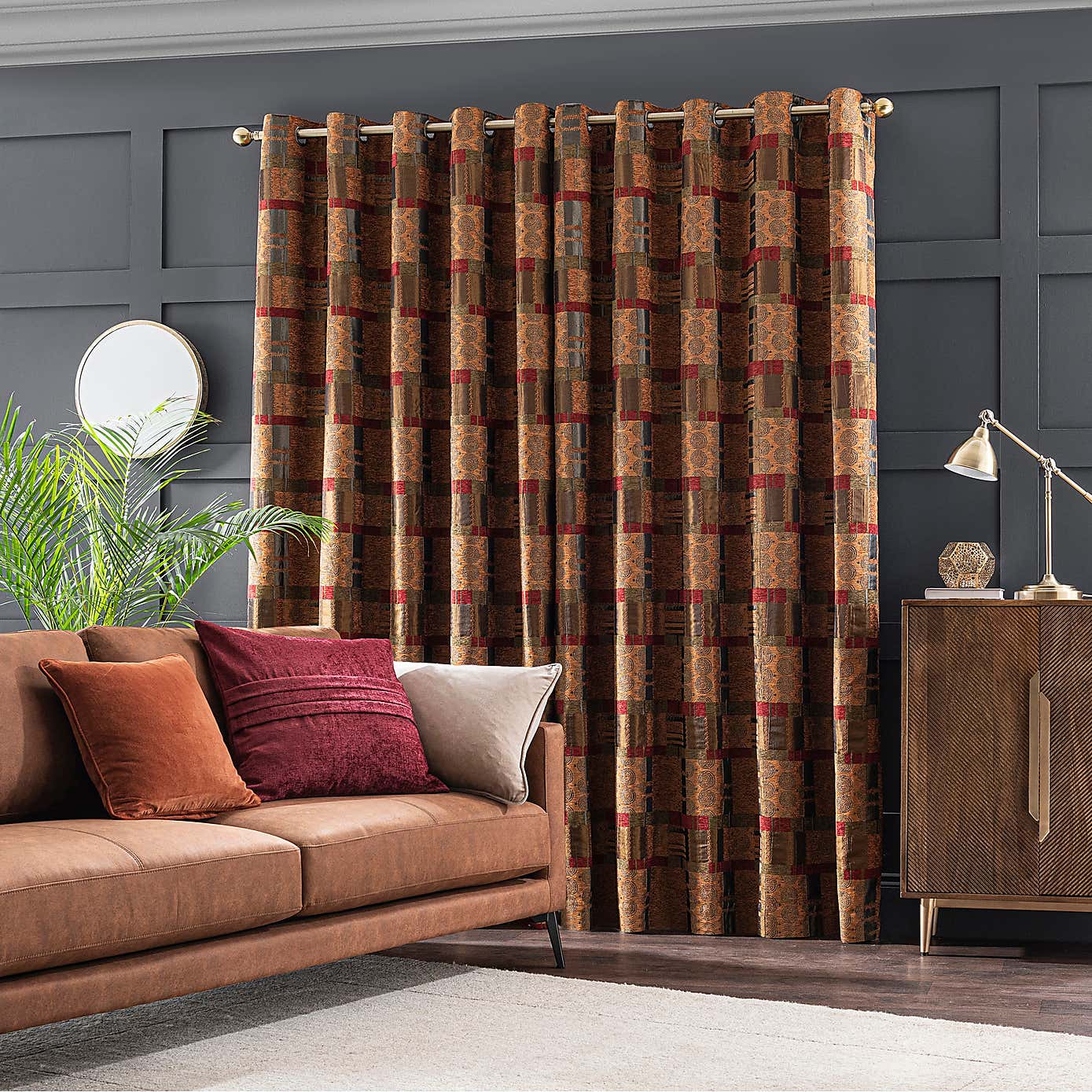 Prague Chenille Eyelet Curtains
