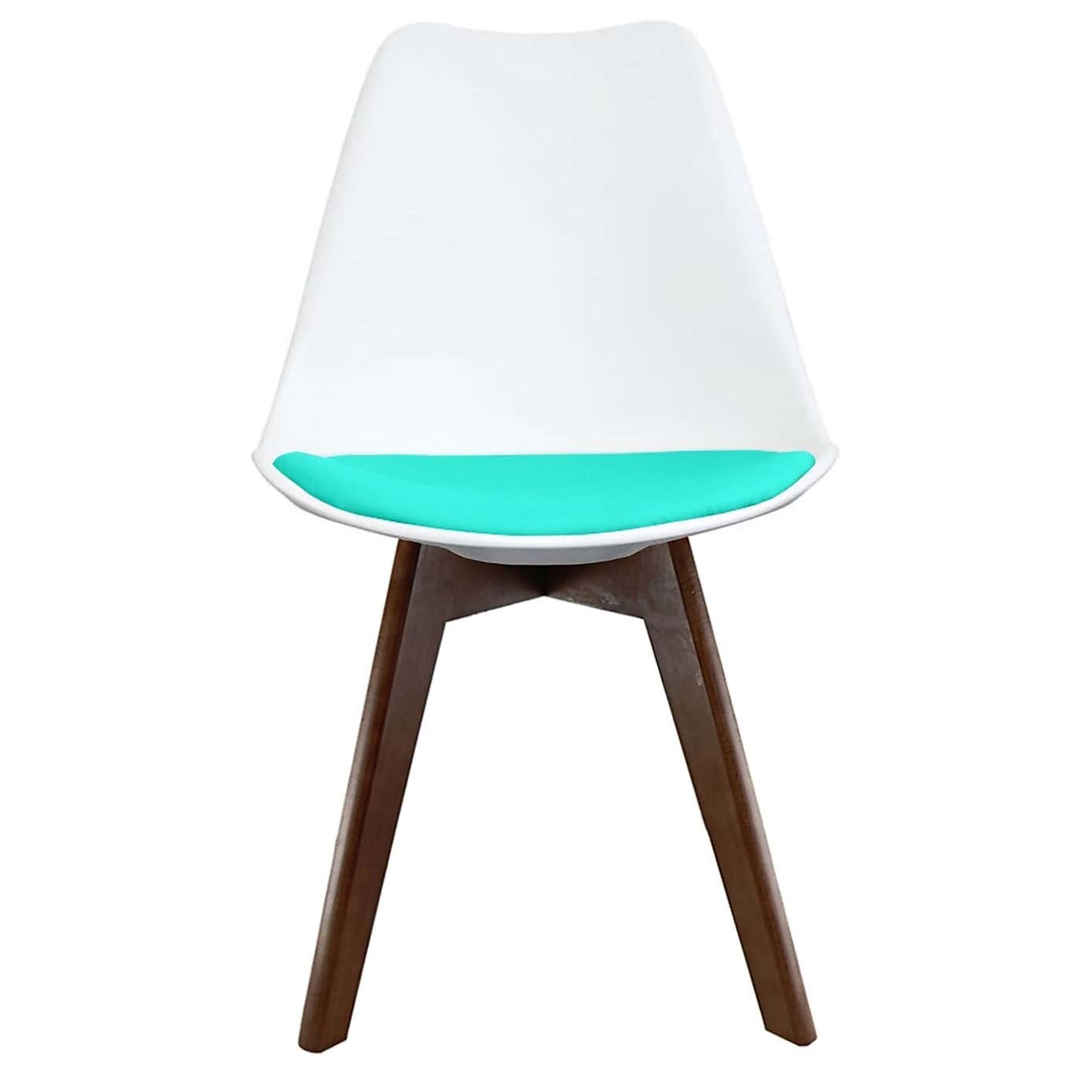 Fusion Living Soho White Plastic Dining Chair with Squared Legs