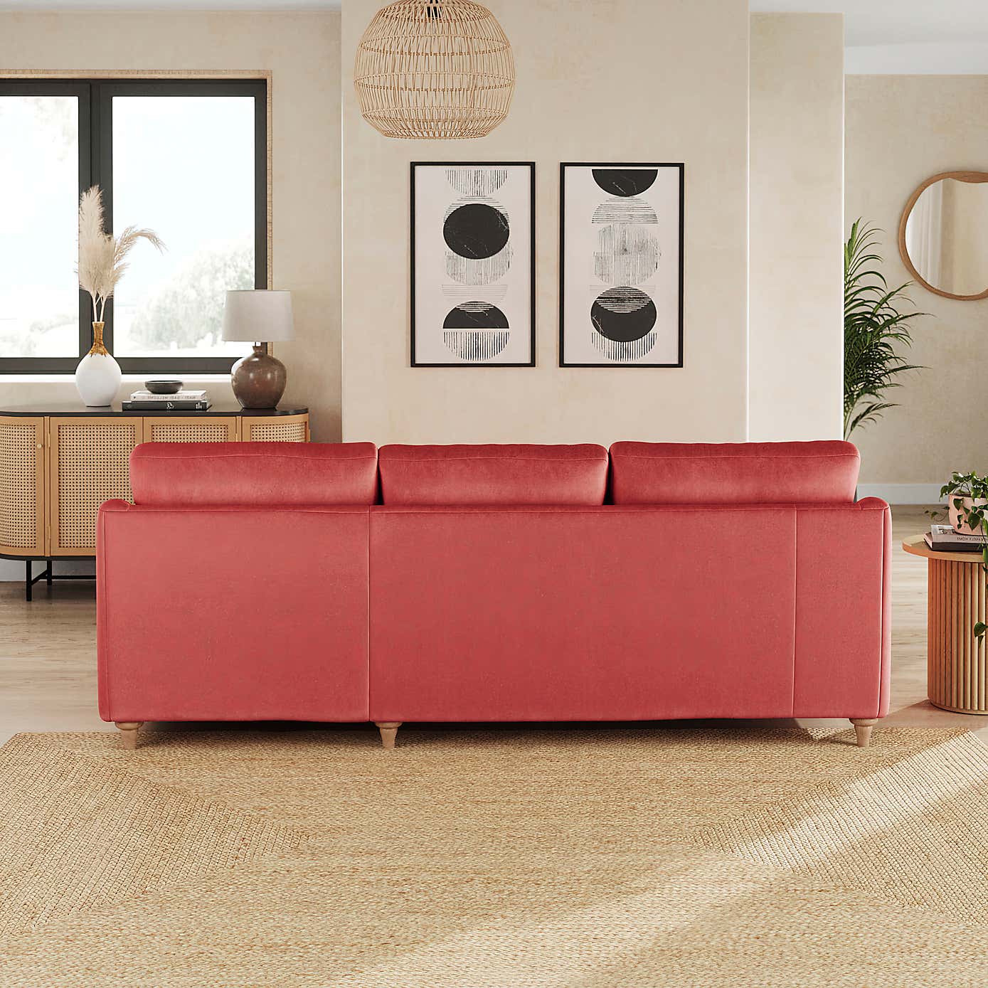 Hattie Matte Plush Velvet Corner Chaise Sofa