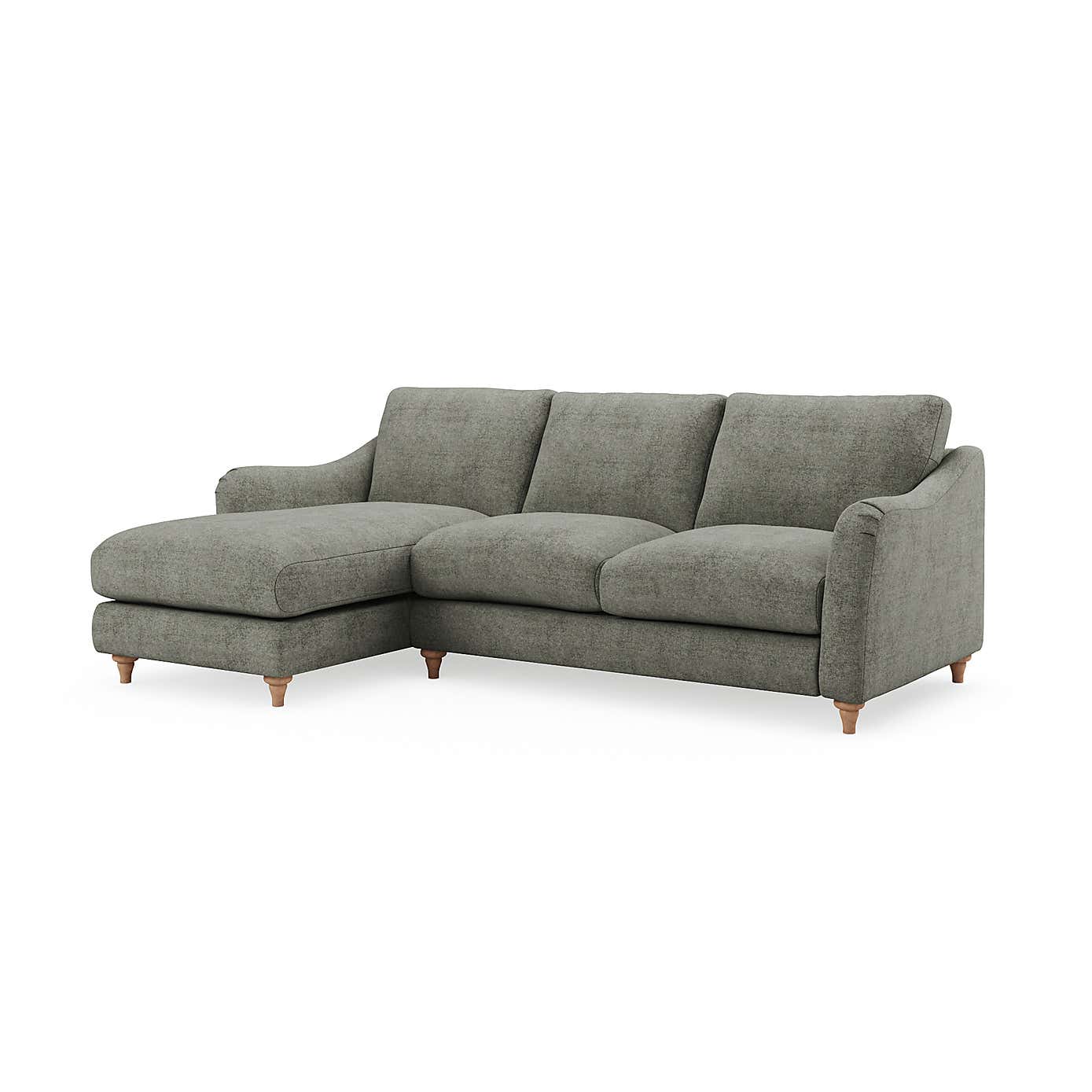 Hattie Tonal Plush Chenille Corner Chaise Sofa