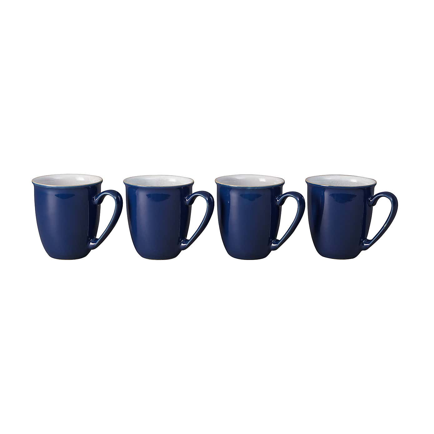 Set of Four Denby Elements Dark Blue Mugs