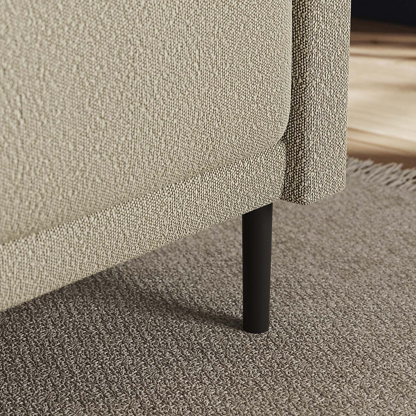 Amali Corner Dining Bench, Boucle