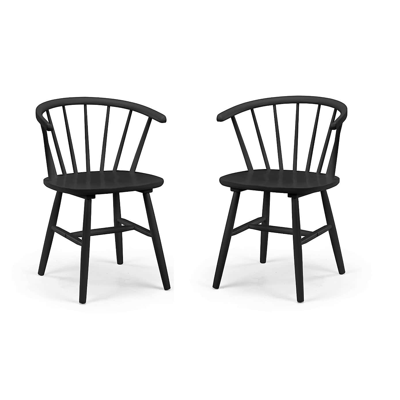 Modena Set Of 2 Dining Chairs, Rubberwood