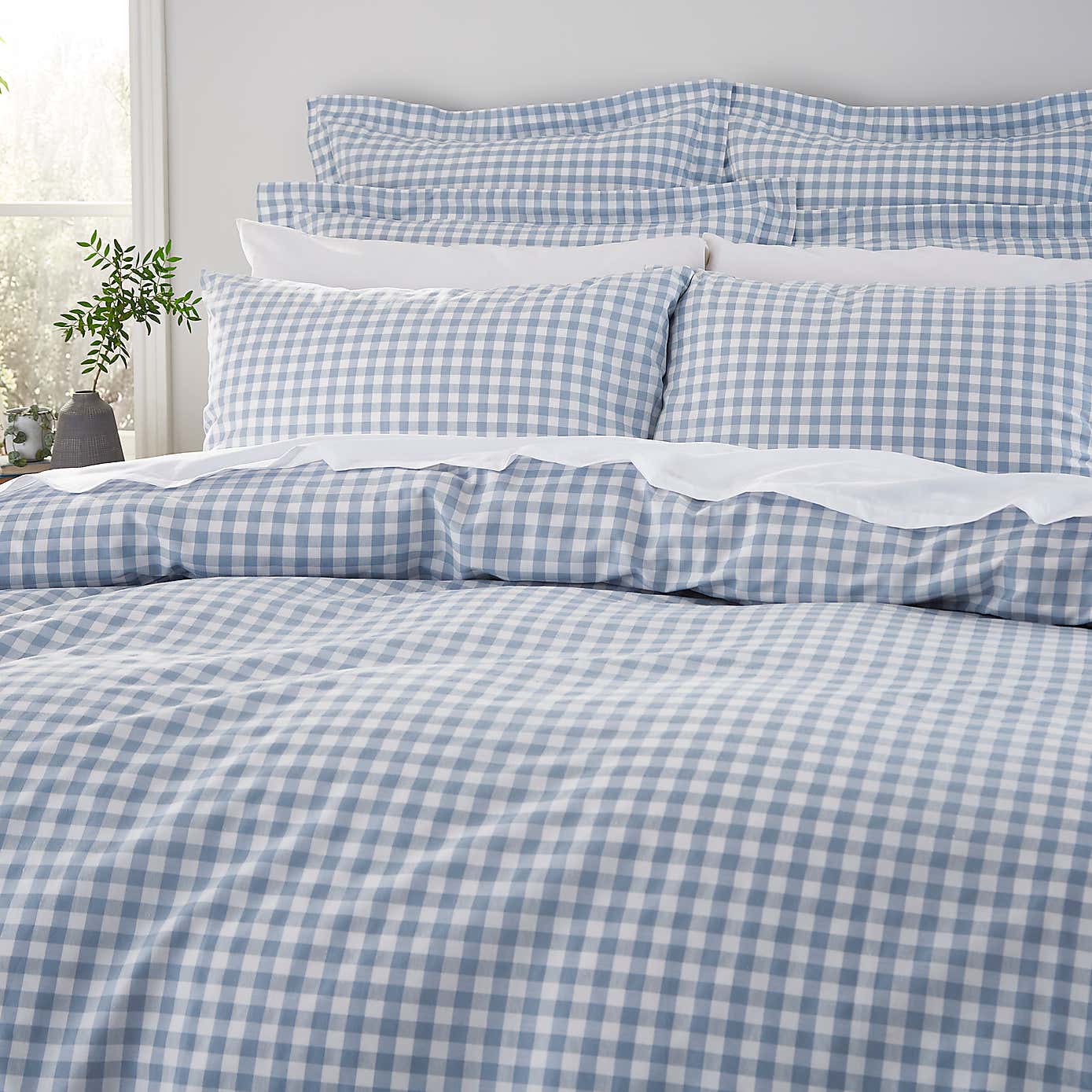 Portloe Woven Gingham Duvet Cover & Pillowcase Set