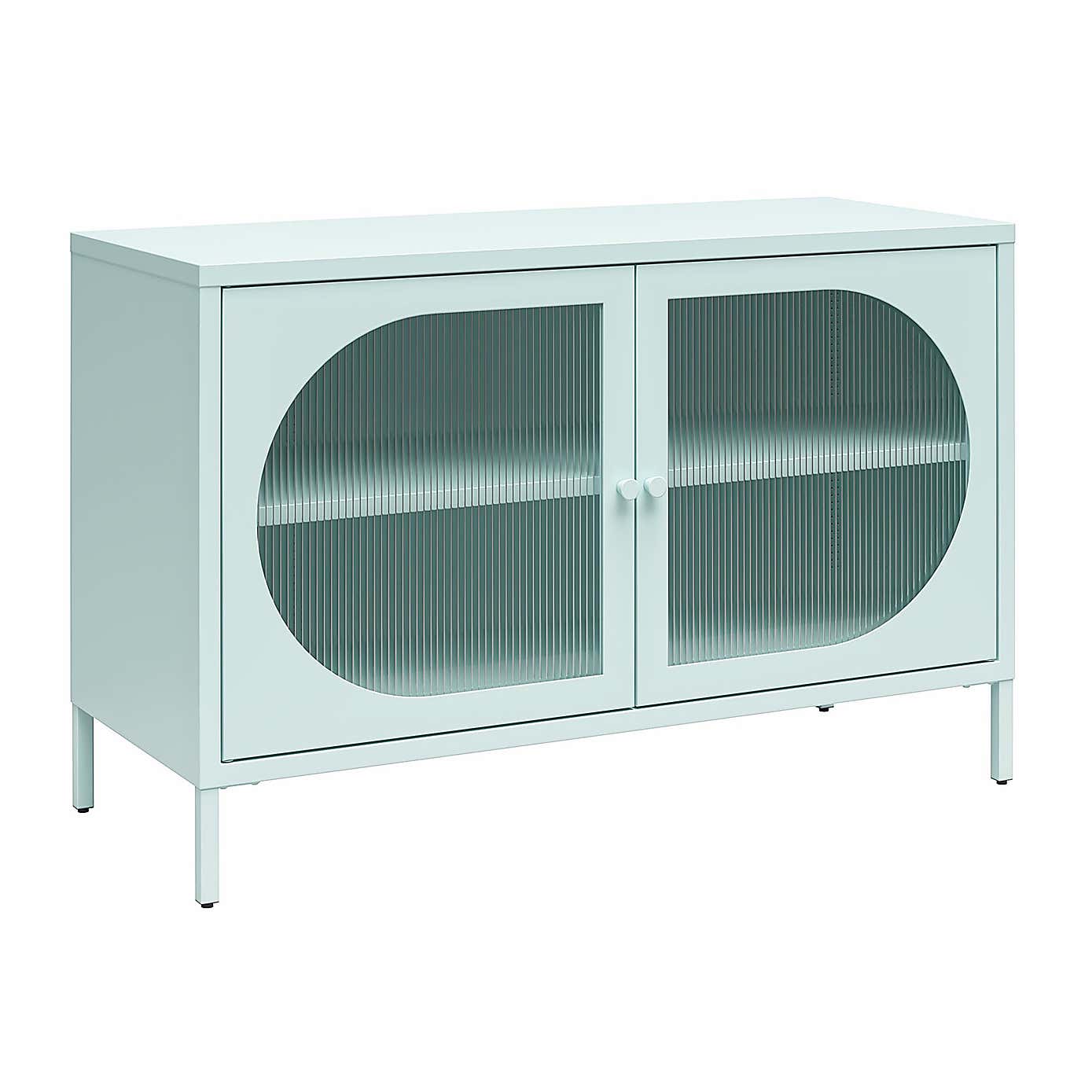 Luna Low Fluted Sideboard, Glass