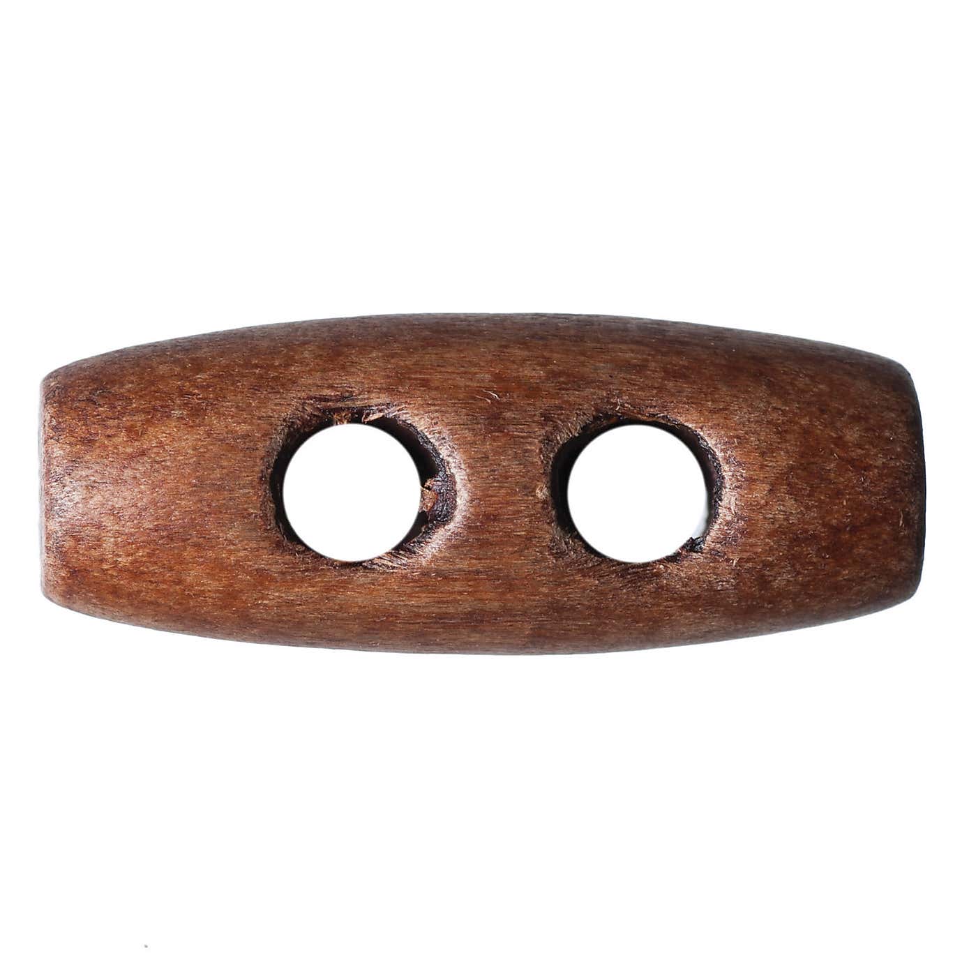 Small Dark Wood Toggle Double Button
