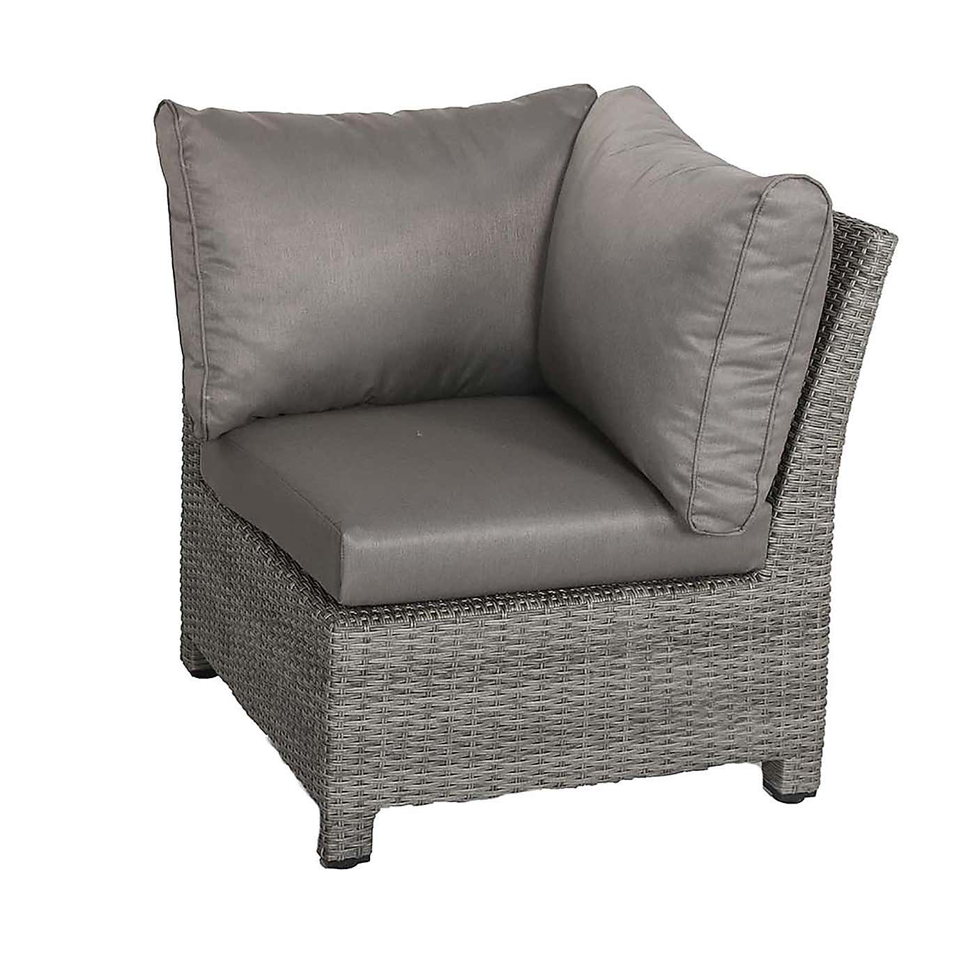 Paris 7 Piece Deluxe Modular Corner Dining Set with Rectangular Firepit