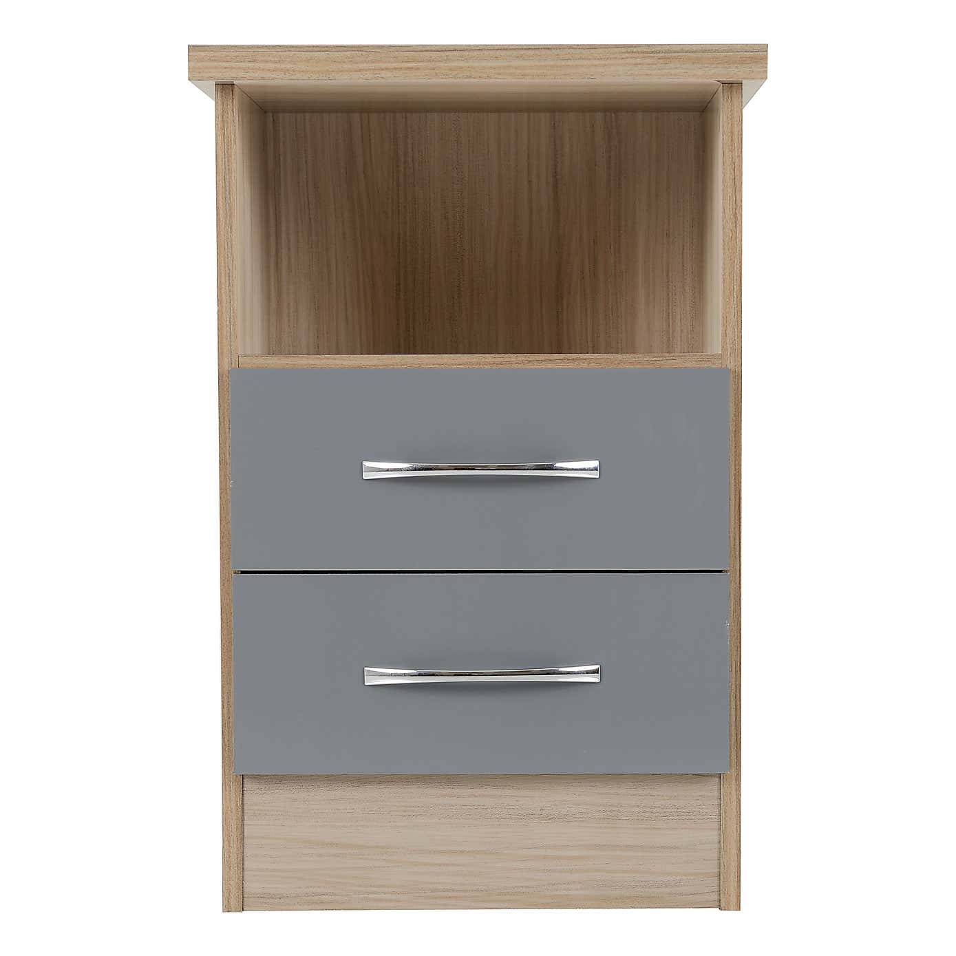 Nevada 2 Drawer Bedside Table