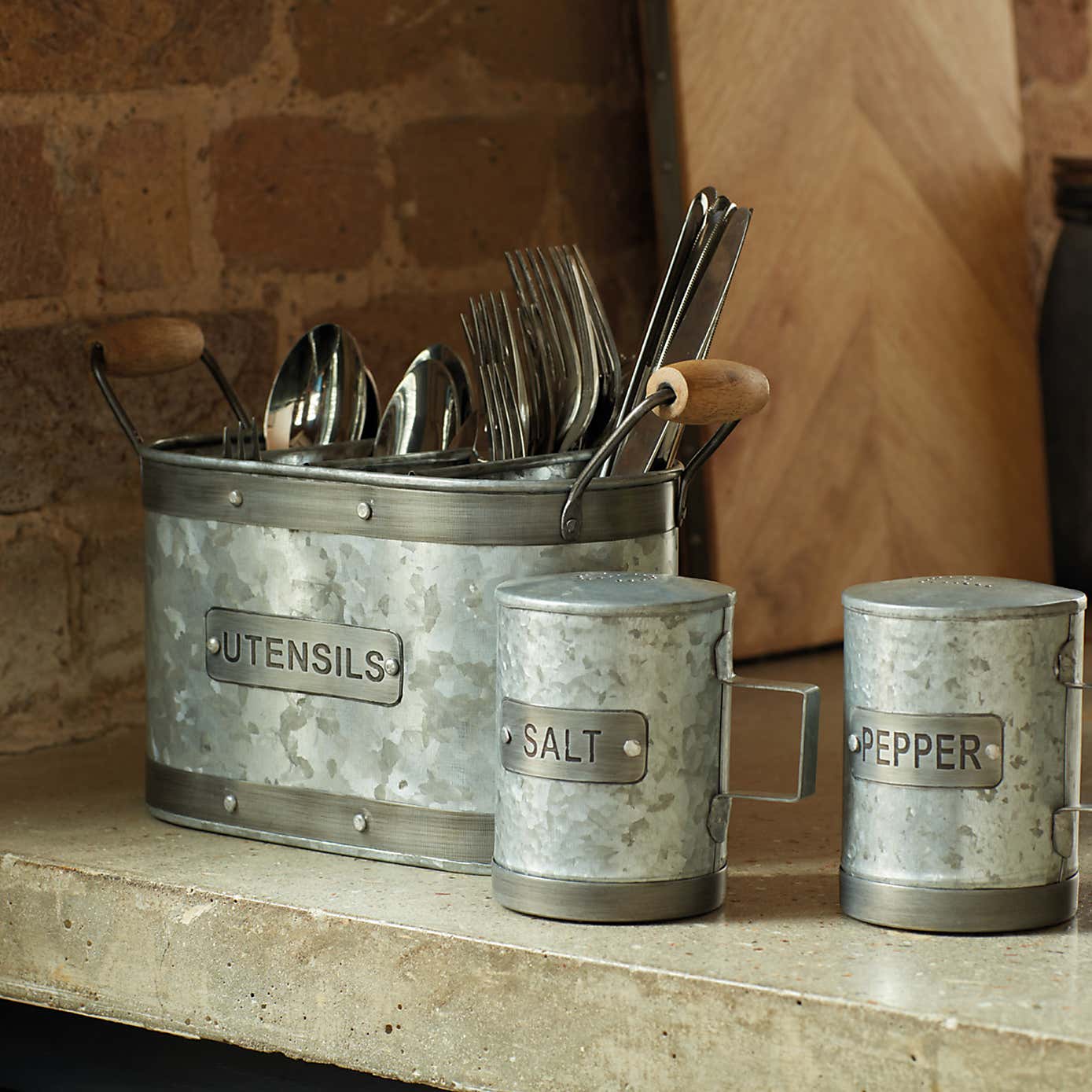 Large Divided Metal Cooking Utensils Holder