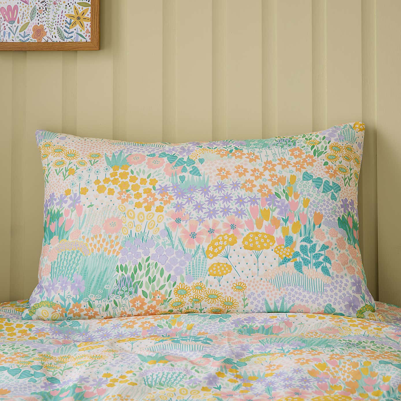 Meadows 100% Cotton Reversible Duvet Cover and Pillowcase Set