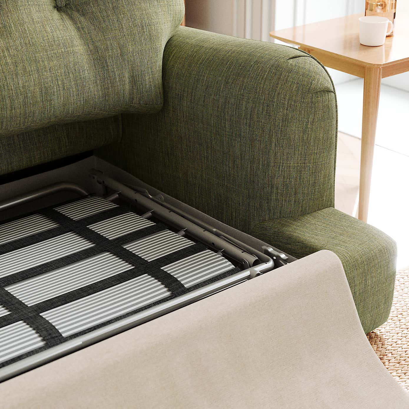 Martha Slub Faux Linen 2 Seater Double Sofa Bed