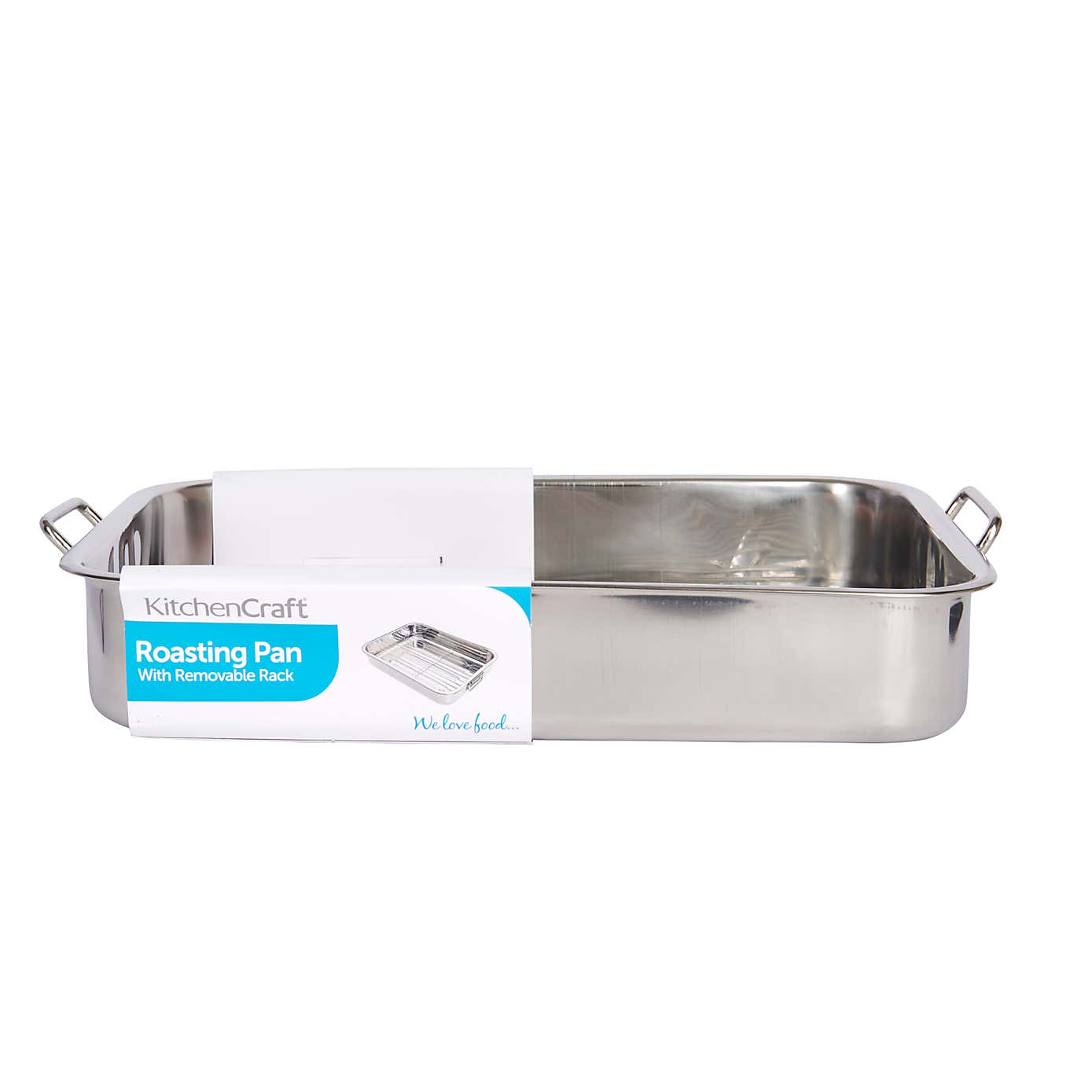 Stainless Steel Roasting Tin with Rack and Handles