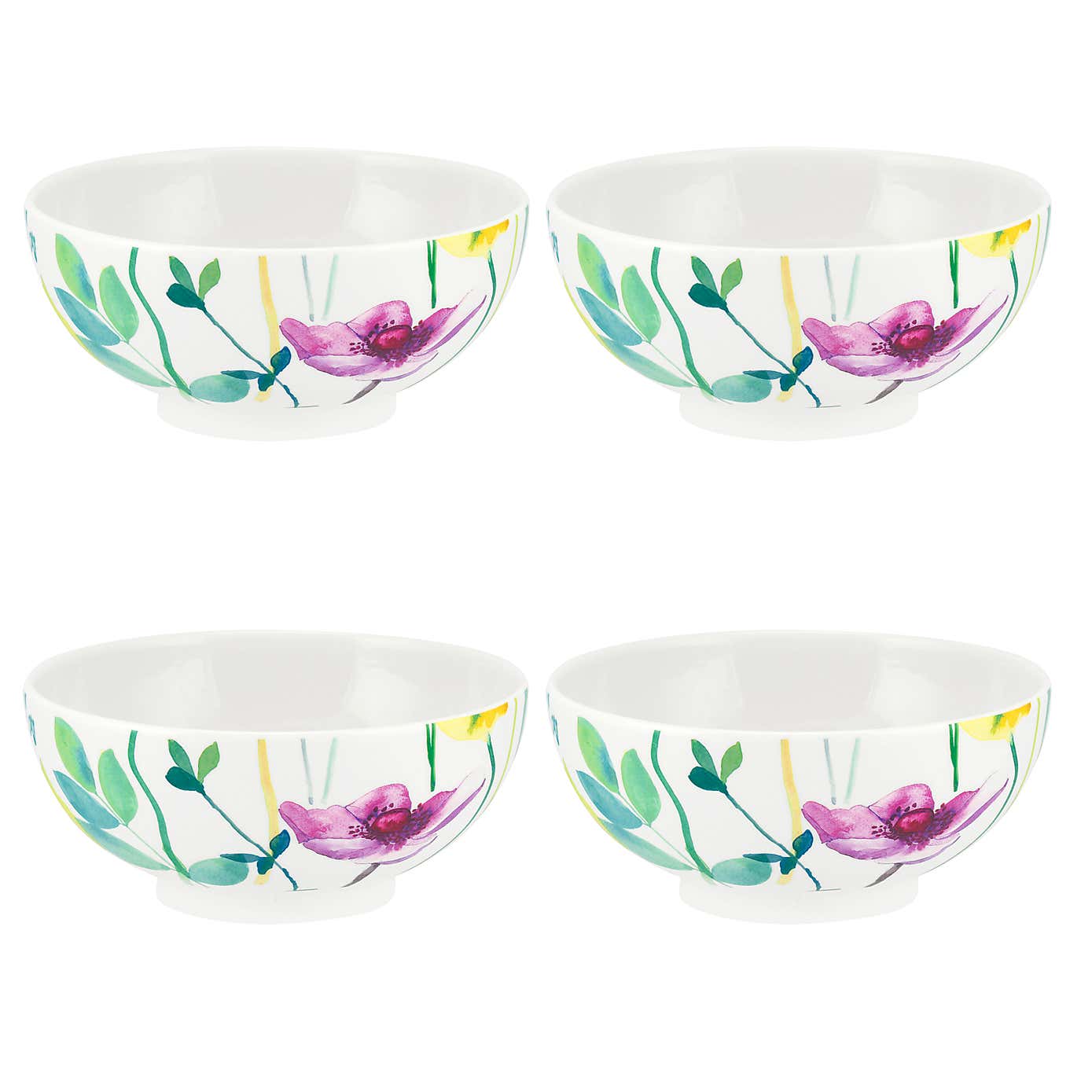 Portmeirion Set of 4 Water Garden Footed Bowls