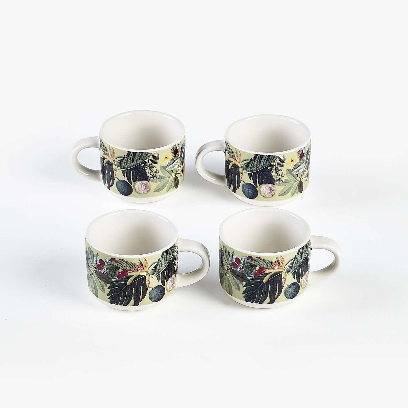 KEW Garden Bloom Set of 4 Espresso Mugs