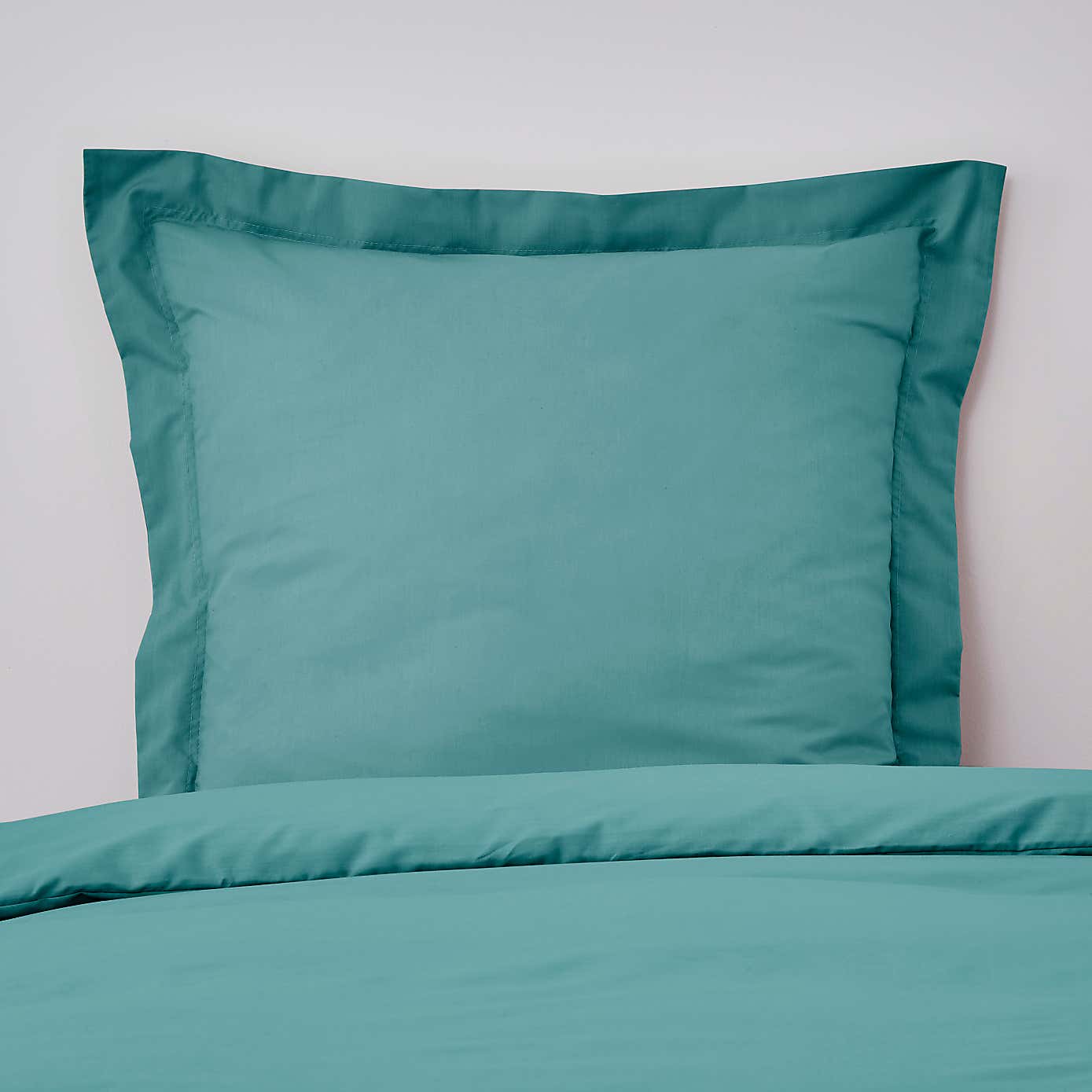 Non Iron Plain Dye Aqua Continental Pillowcase
