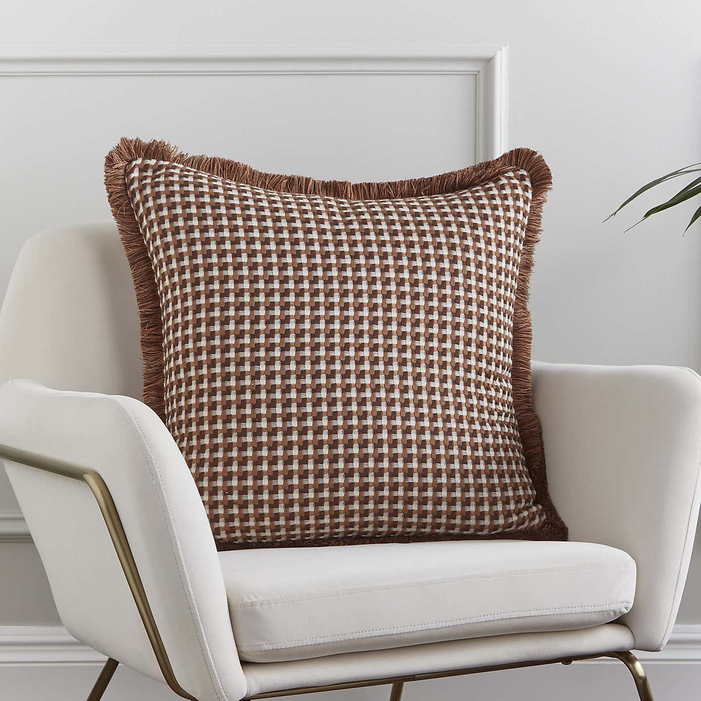 Geometric Fringed Cushion
