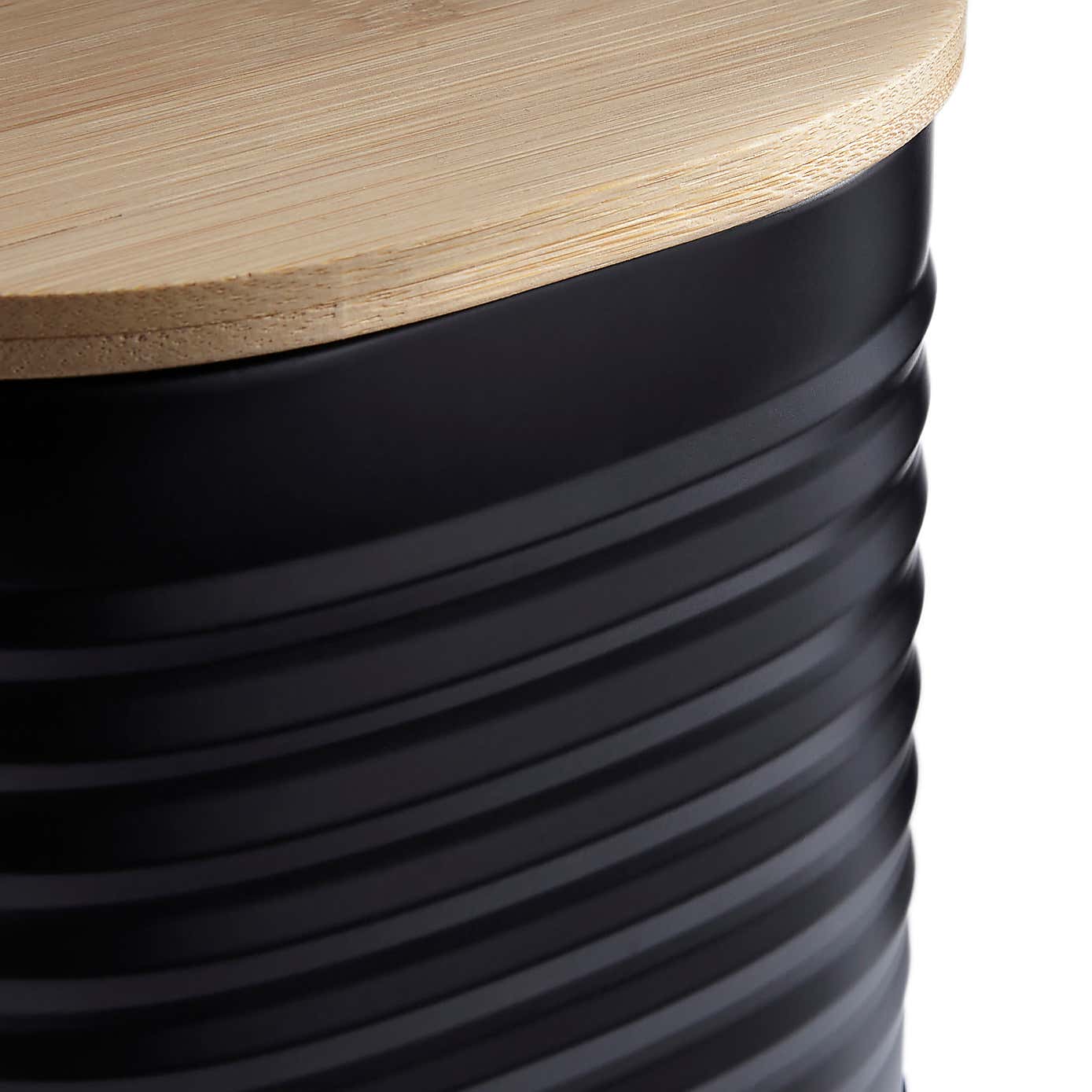 Metal Sugar Canister with Badge Black