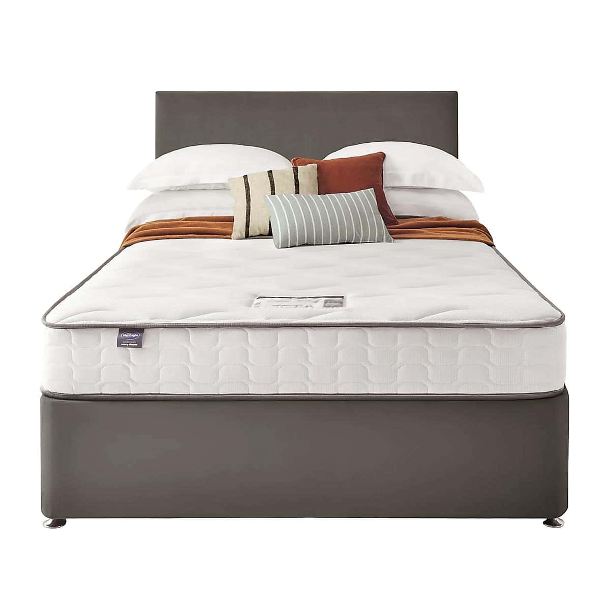 Silentnight 2 Drawer Divan Bed With Velvet Paris Headboard