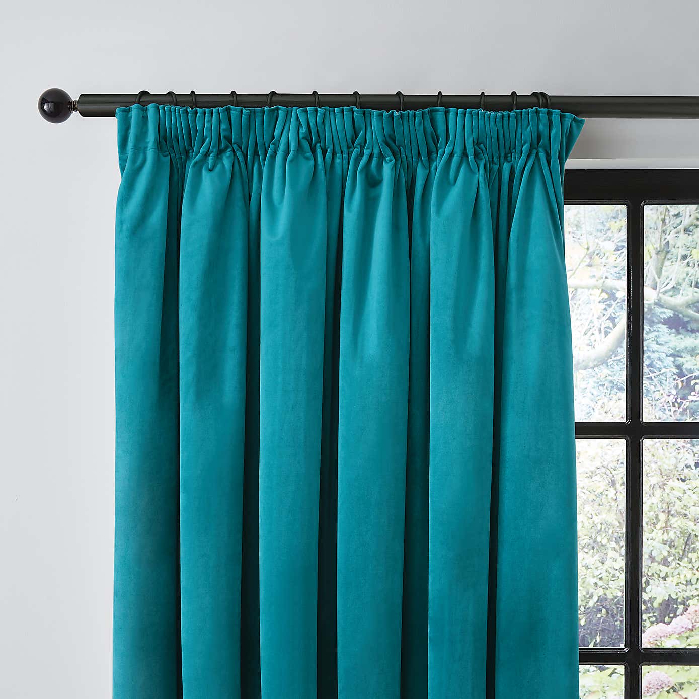 Recycled Velour Olive Pencil Pleat Curtains