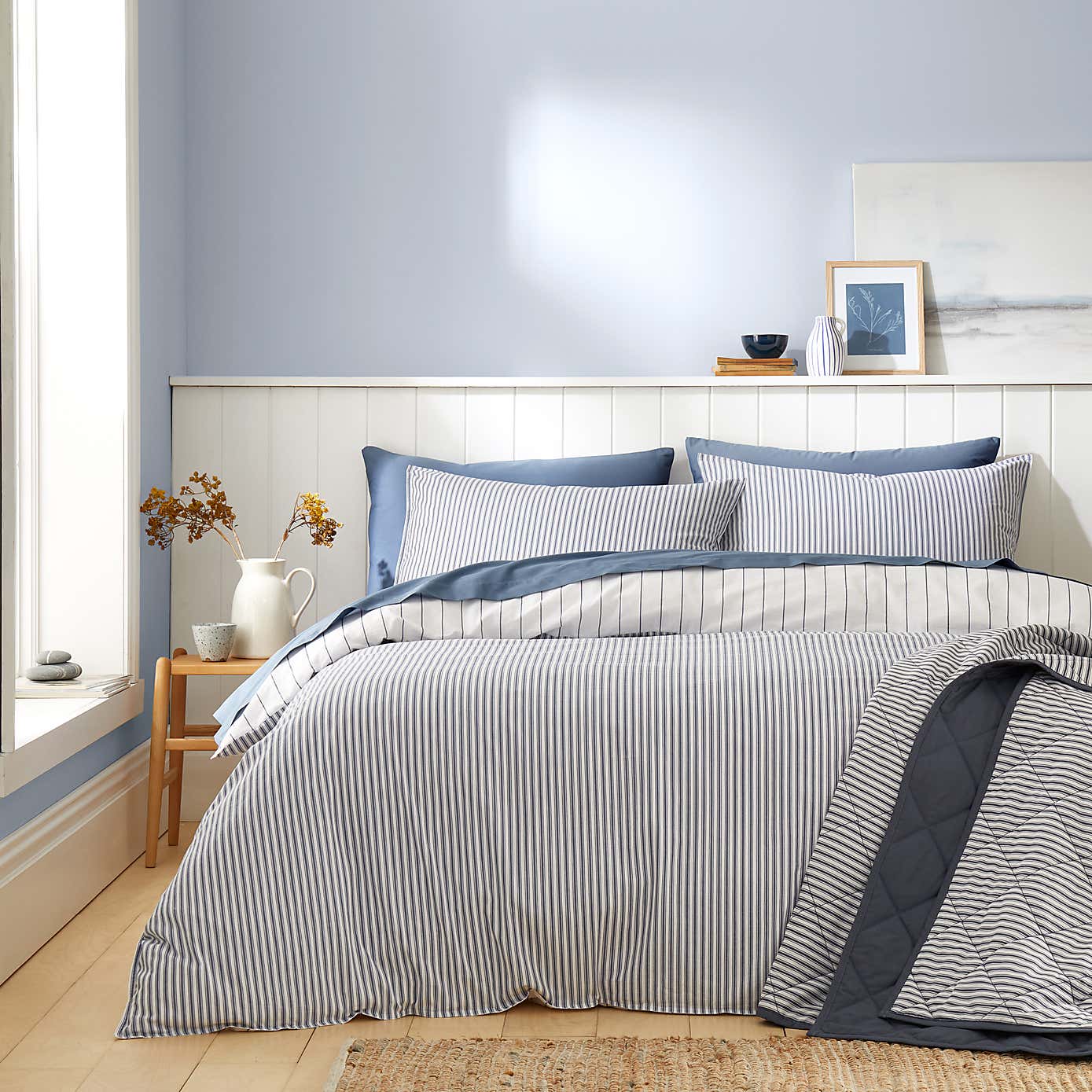 Fairford Ticking Stripe Duvet Cover & Pillowcase Set