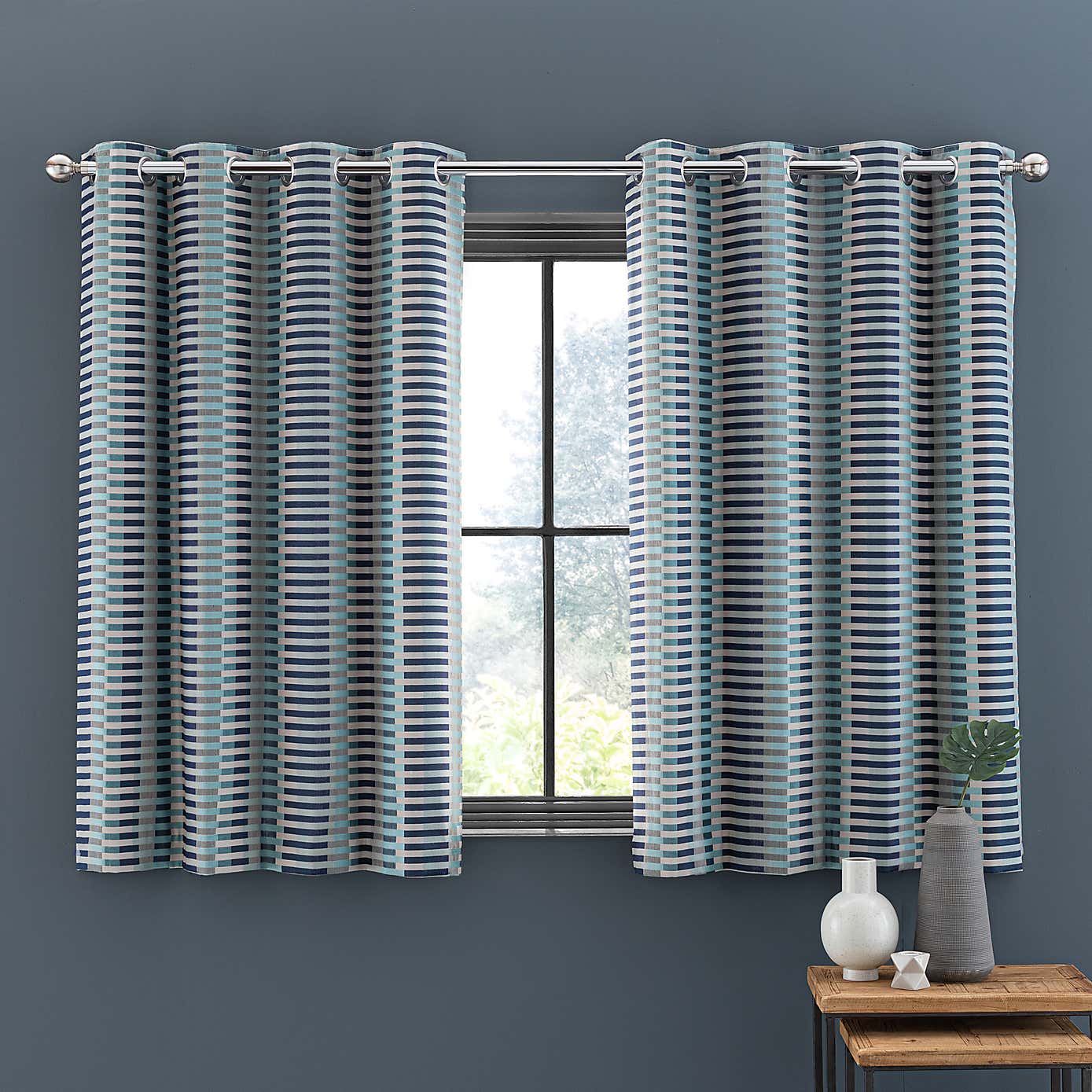 Elements Kansas Stripe Eyelet Curtains
