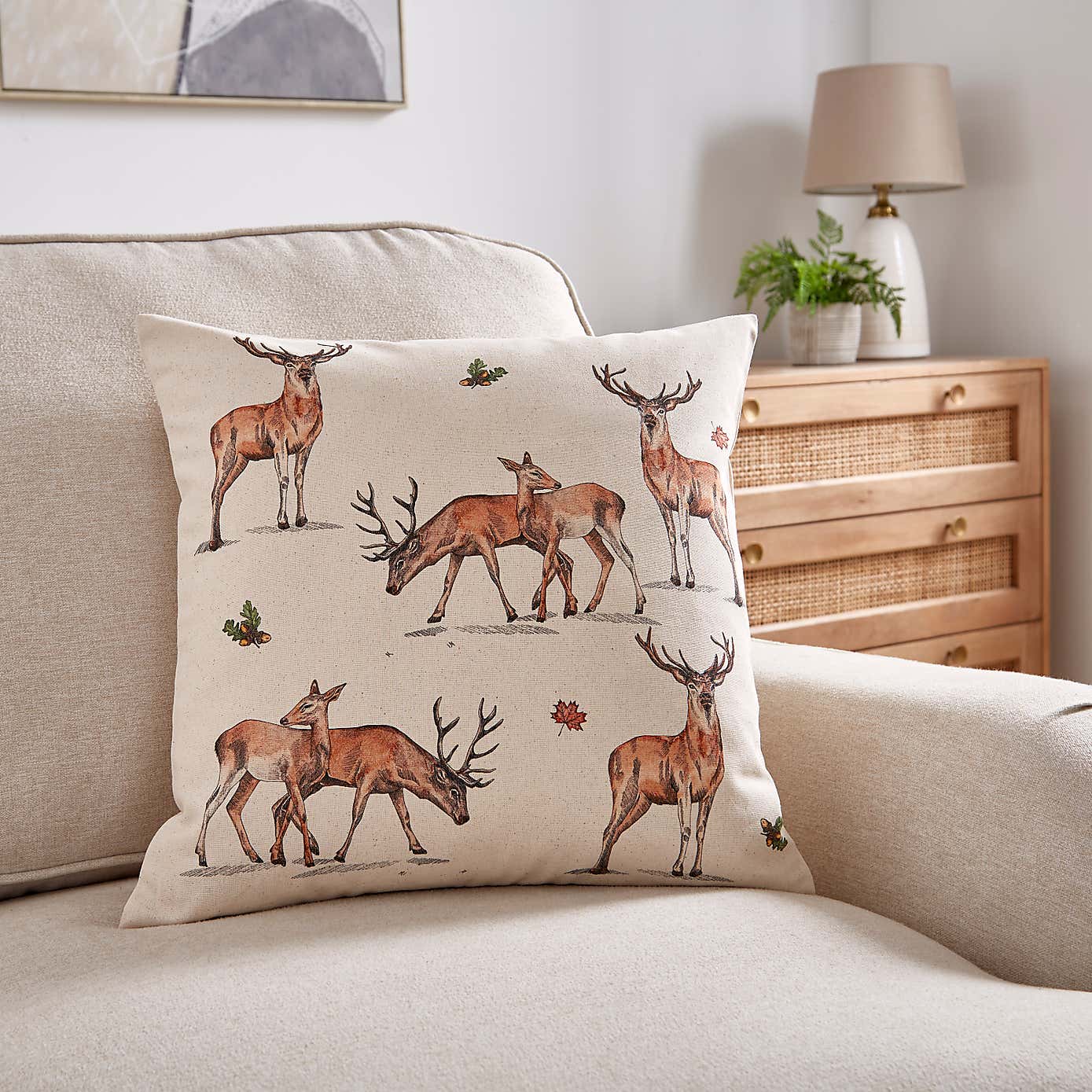 Stags Printed Cushion Cover