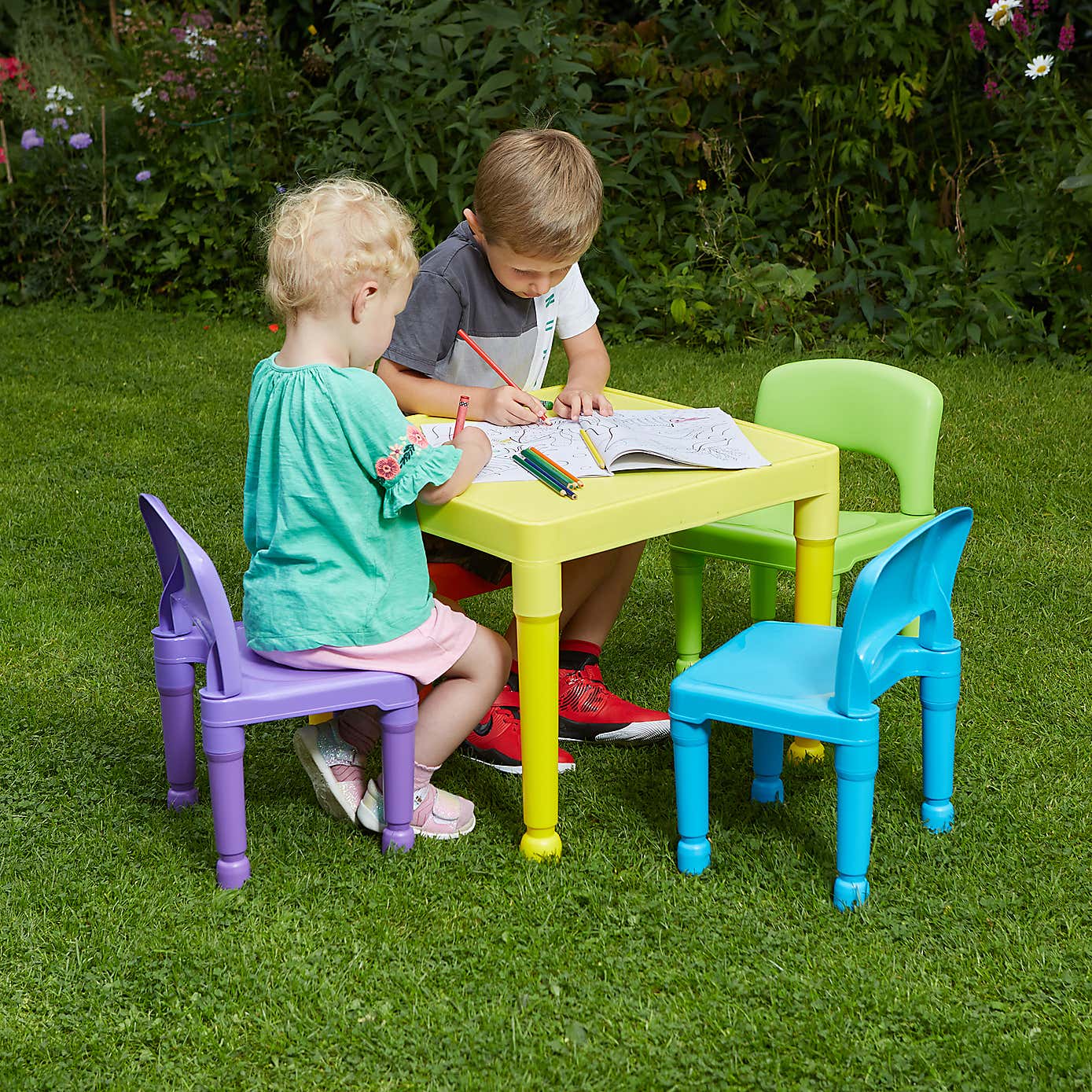 Liberty House Kids Plastic Table And Four Chairs Set
