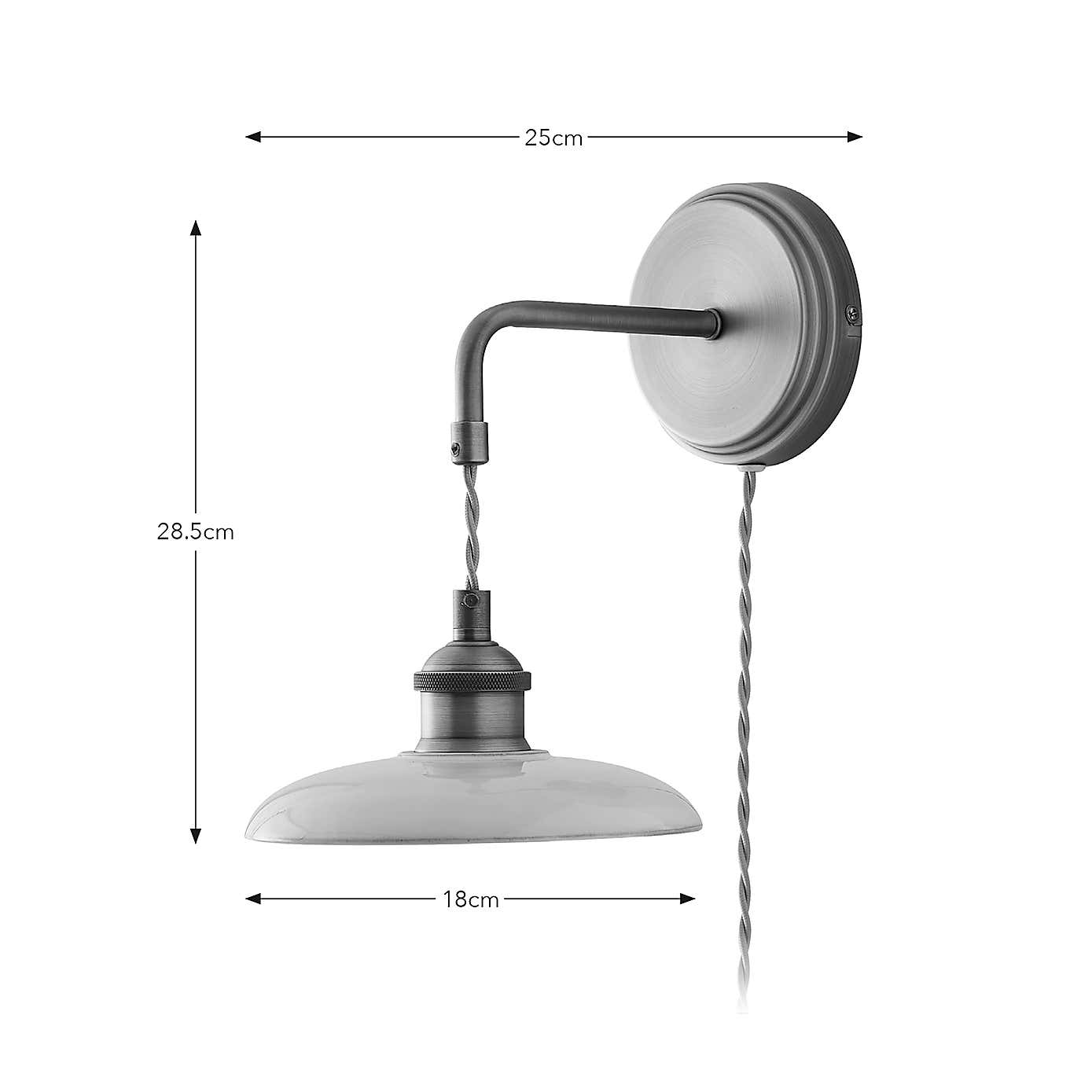 Churchgate Fawsley Fern Industrial Plug In Wall Light