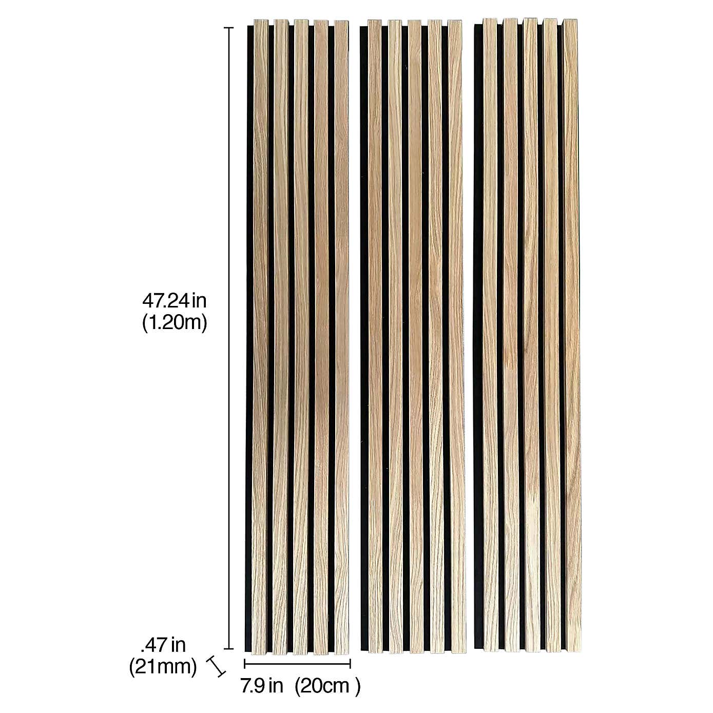 Wallpops Pack of 3 Acoustic Wood Slat Panelling 20cm x 120cm